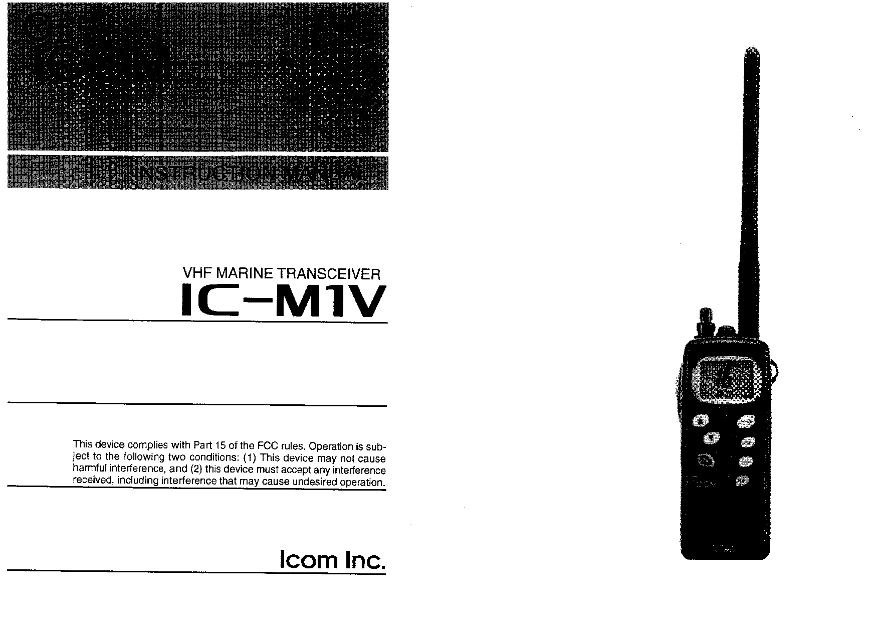 Icom IC-M1V User Manual