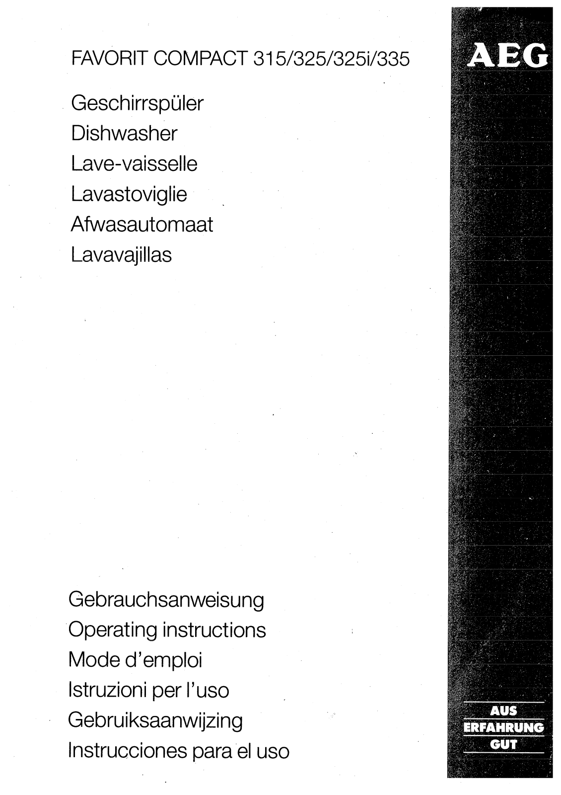 AEG FAVORIT COMPACT 315, FAVORIT COMPACT 325, FAVORIT COMPACT 325i, FAVORIT COMPACT 335 User Manual