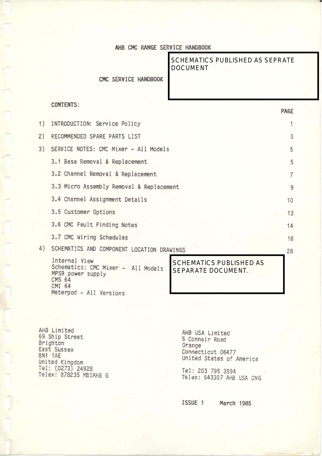 Allen & Heath CMS64, CMI64, CMIP 32, CMIP 24, CMIP 16 Service Manual