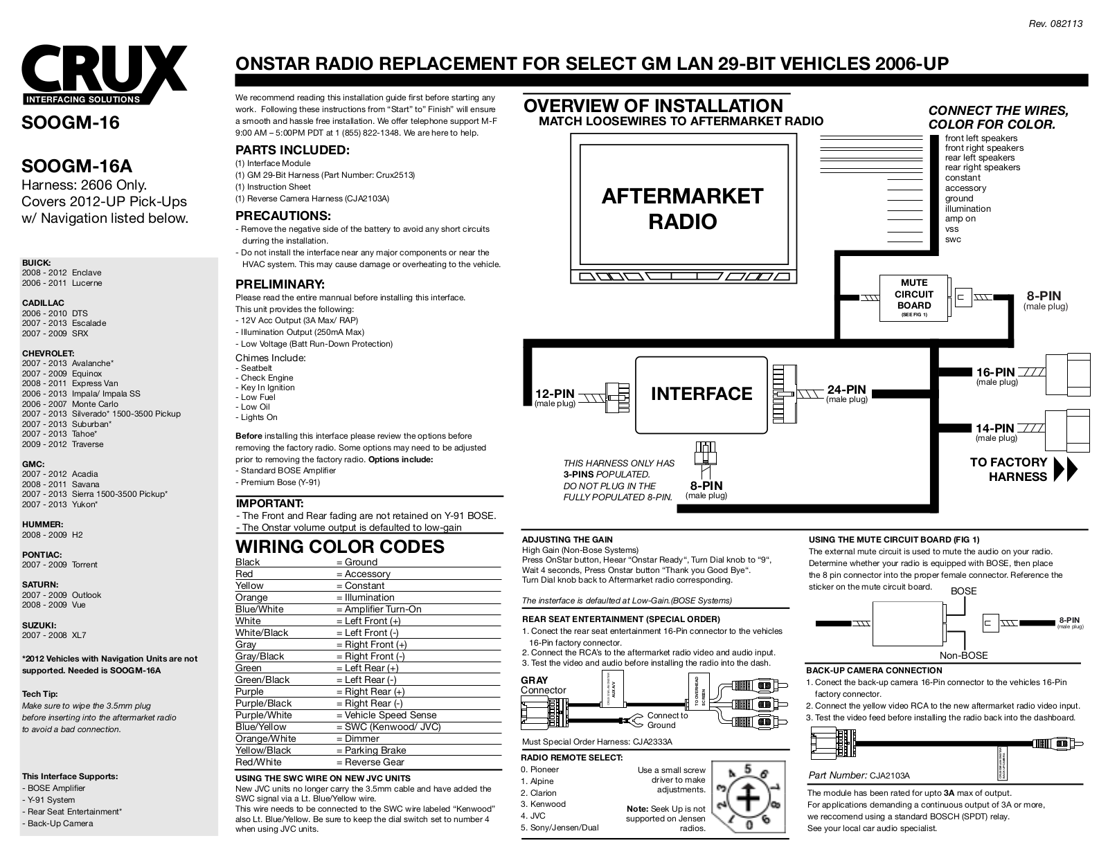 Jensen SOOGM-16A, SOOGM-16 User Manual