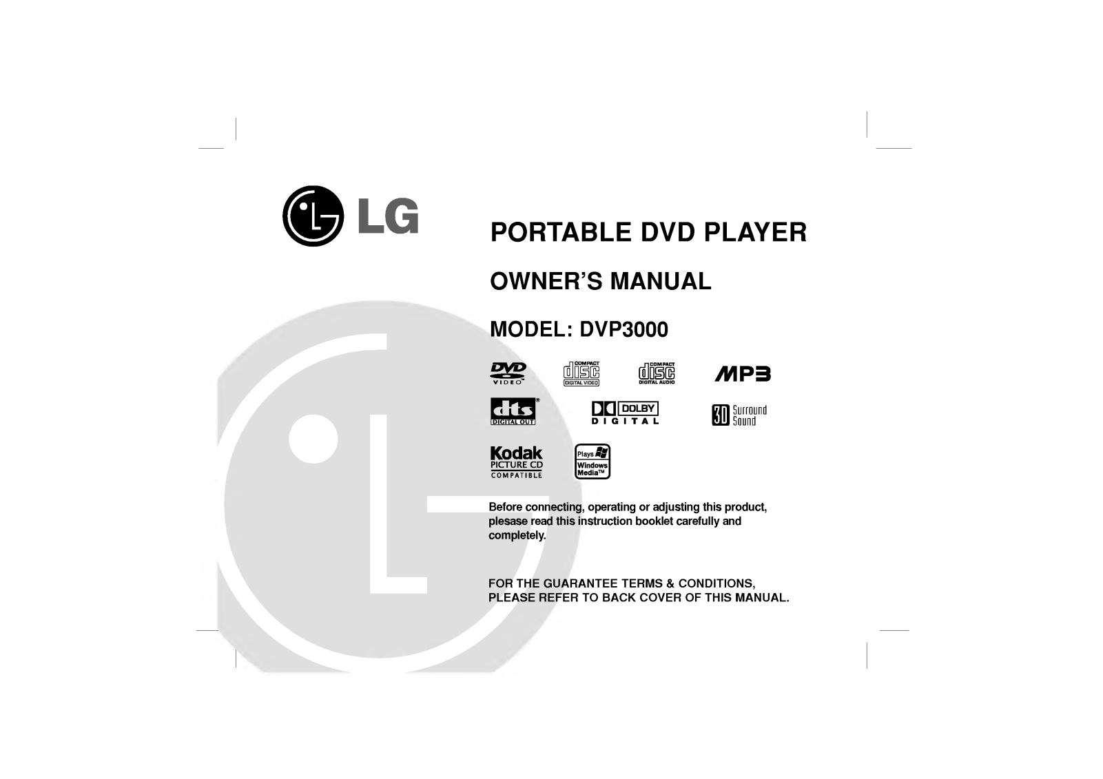 LG DVP3000 User Manual