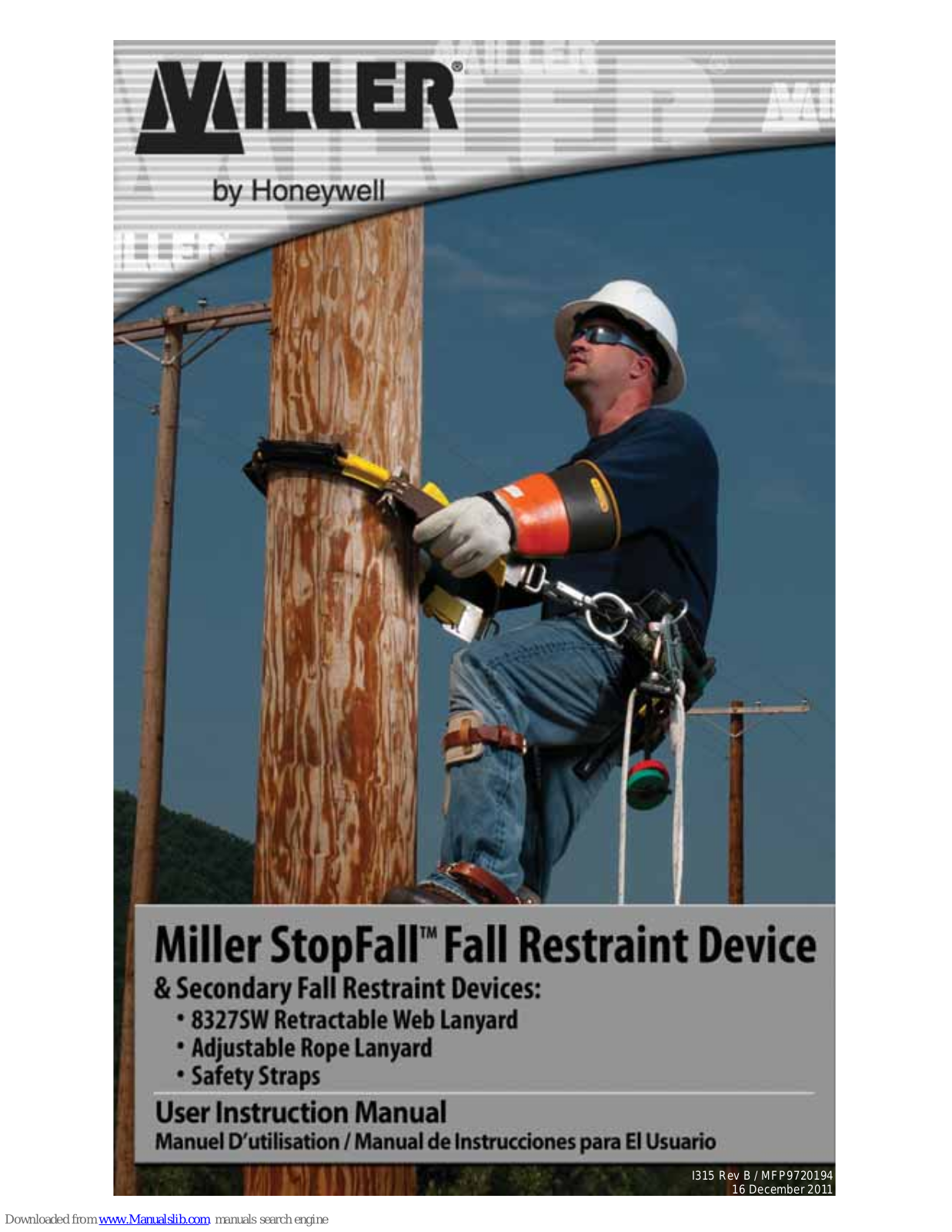 Honeywell Miller Stopfall 7700A/YL/GP-1 User Instruction Manual