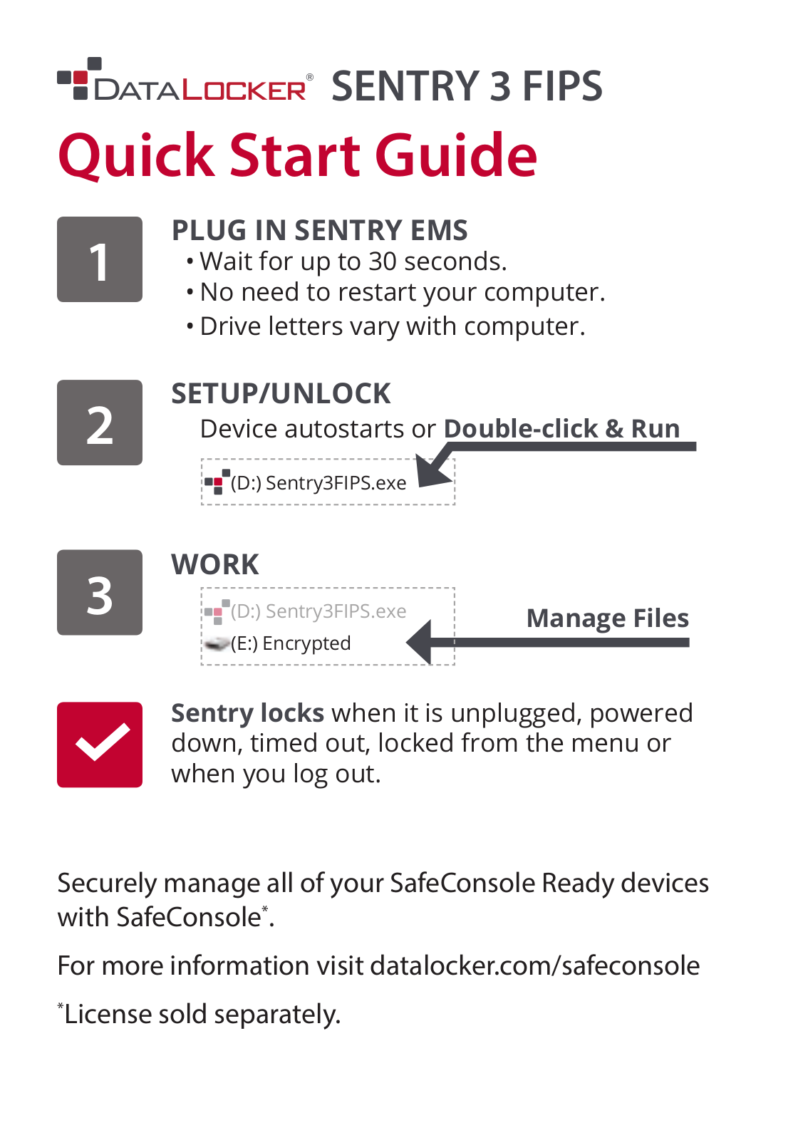 DataLocker SENTRY32F Quick Start Guide