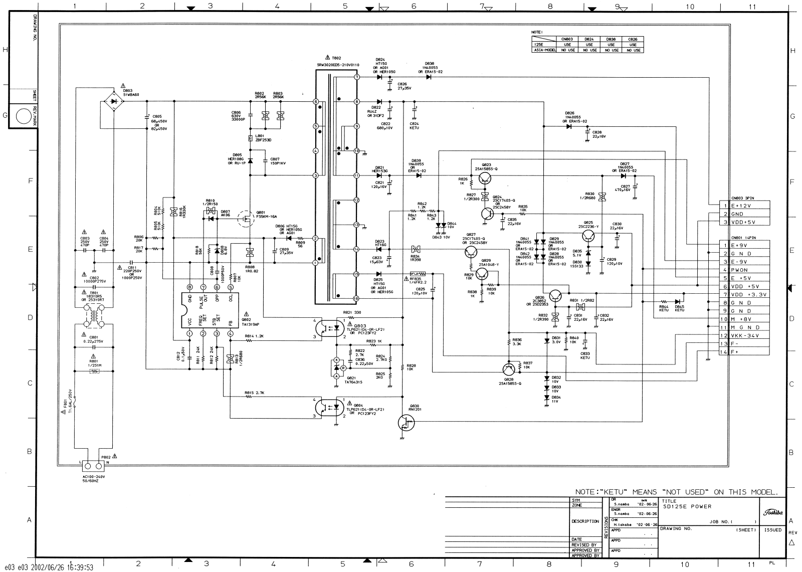 Toshiba SD-400X Schematic