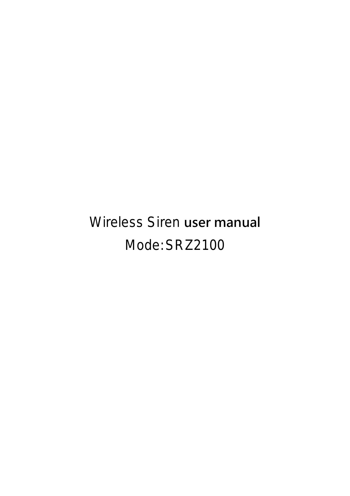 Sensing Tek SRZ2100 Users Manual