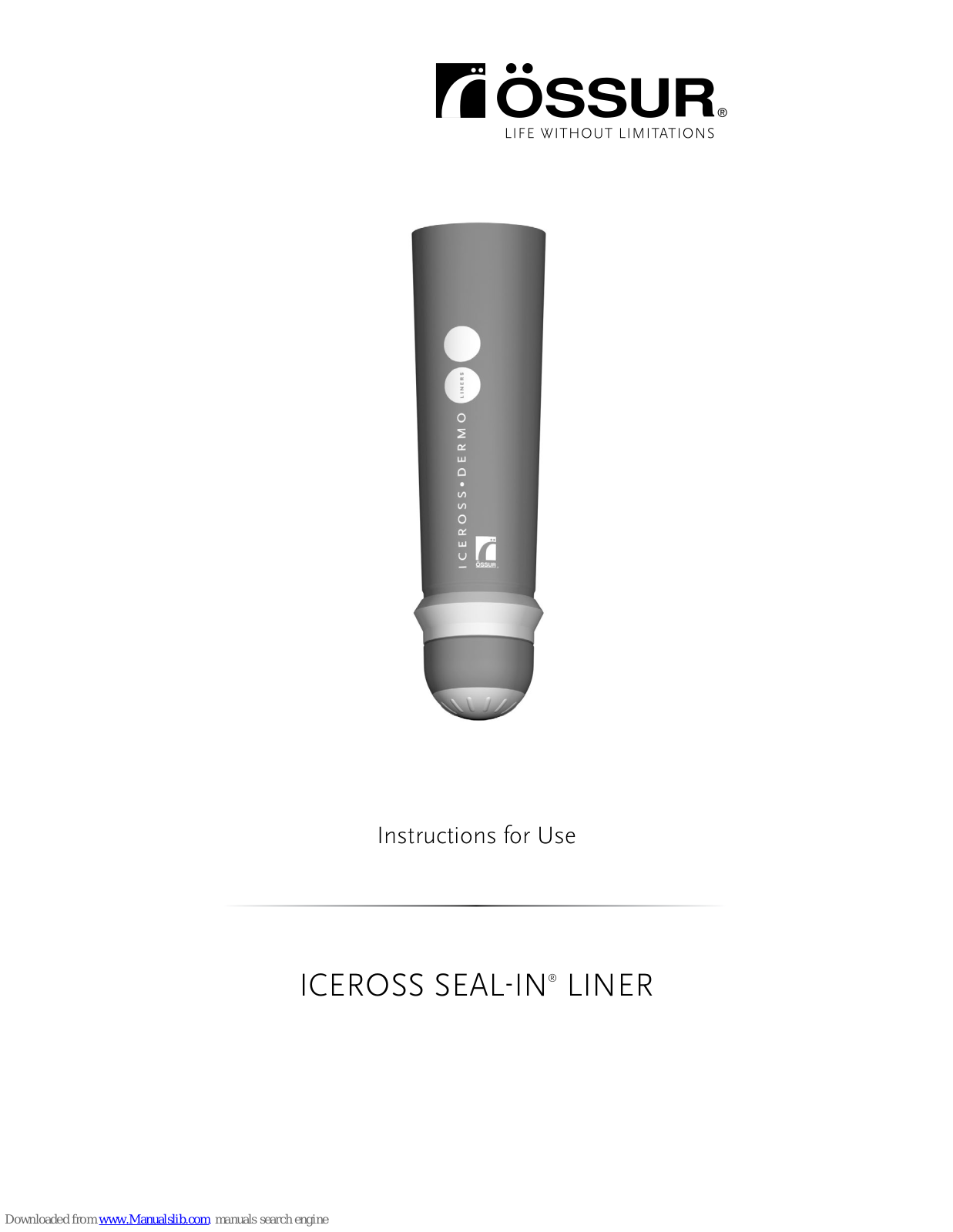 Ossur Iceross Seal-In Liner Instruction Manual