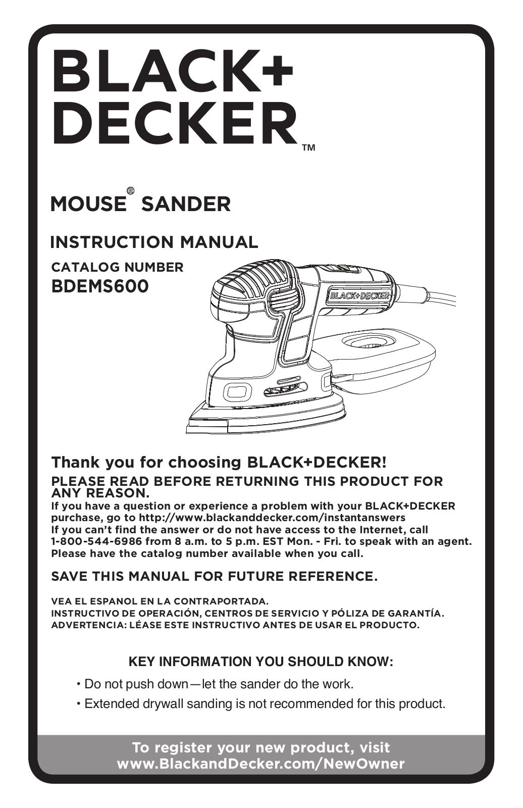 Black & Decker BDEMS600 User Manual