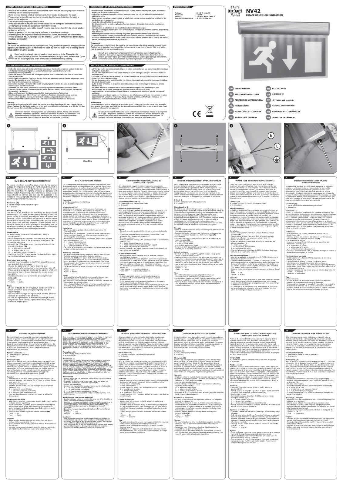 ELRO NV42 User guide