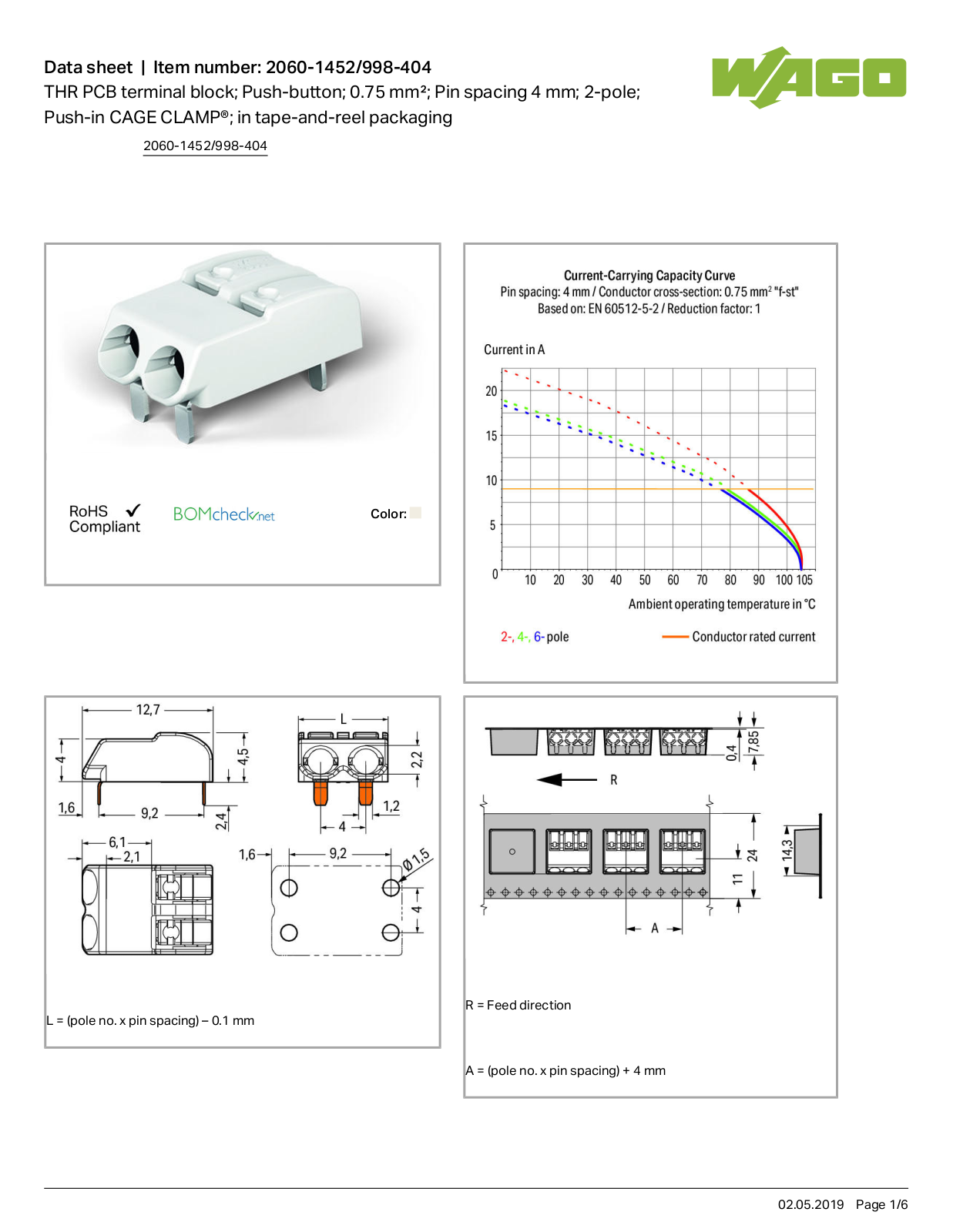 Wago 2060-1452/998-404 Data Sheet