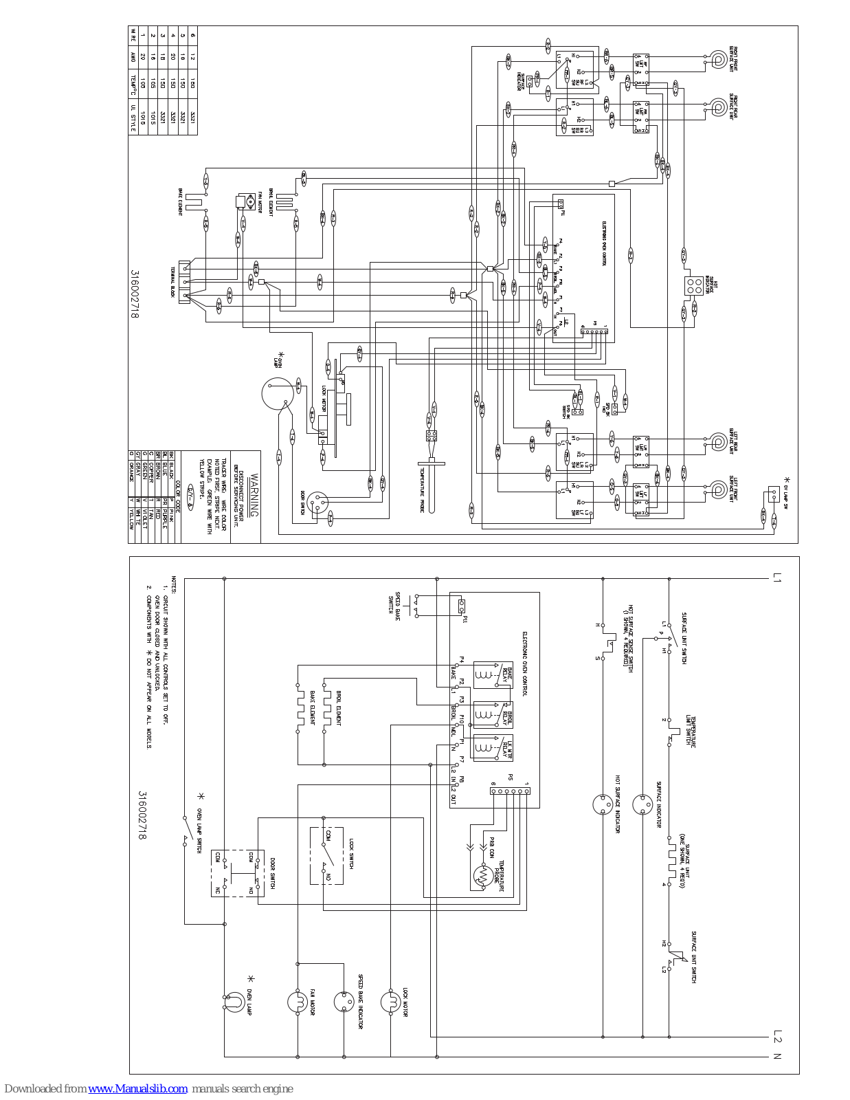 Frigidaire FEFS68CJTB Wiring Diagram