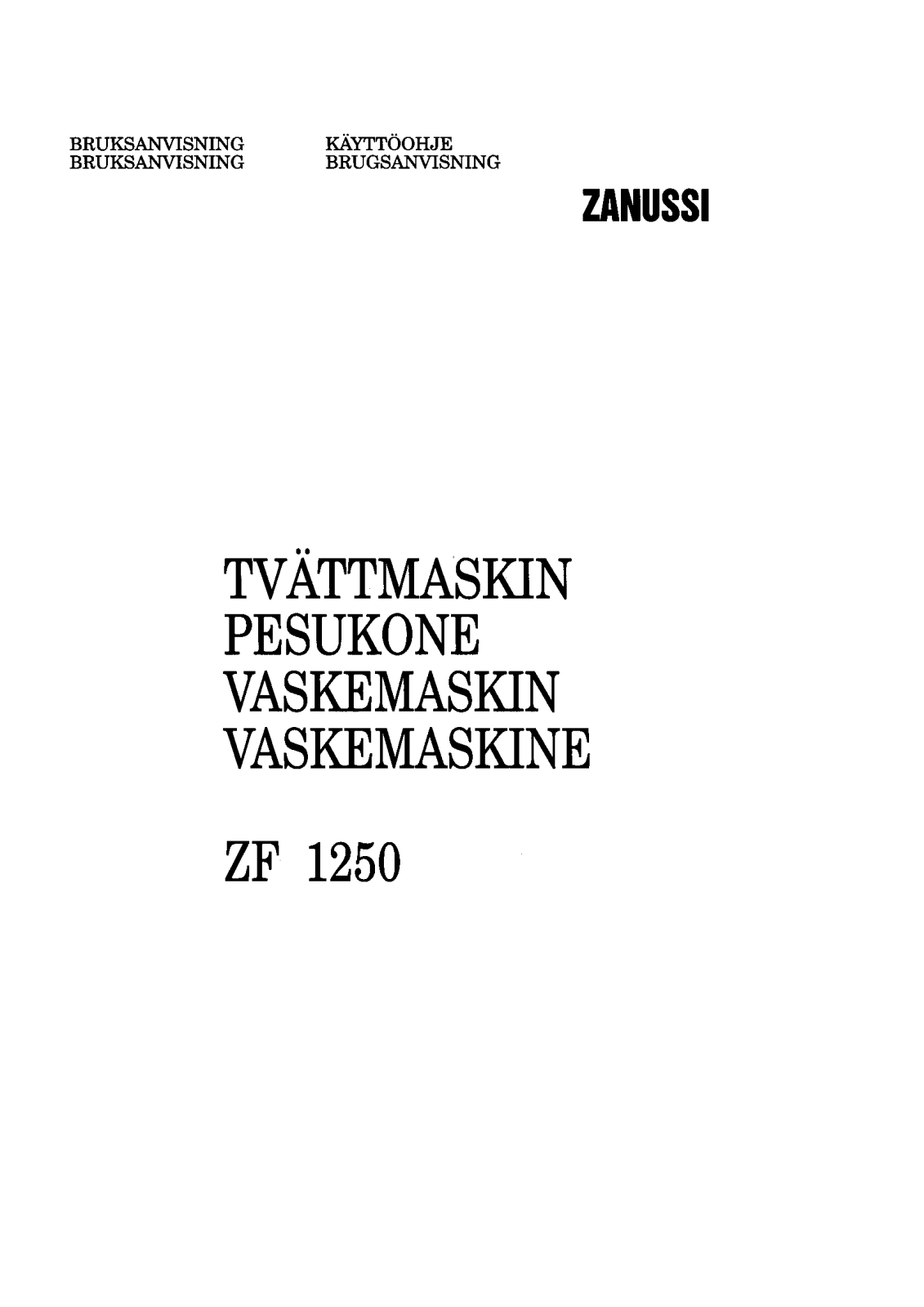 Zanussi ZF1250 User Manual