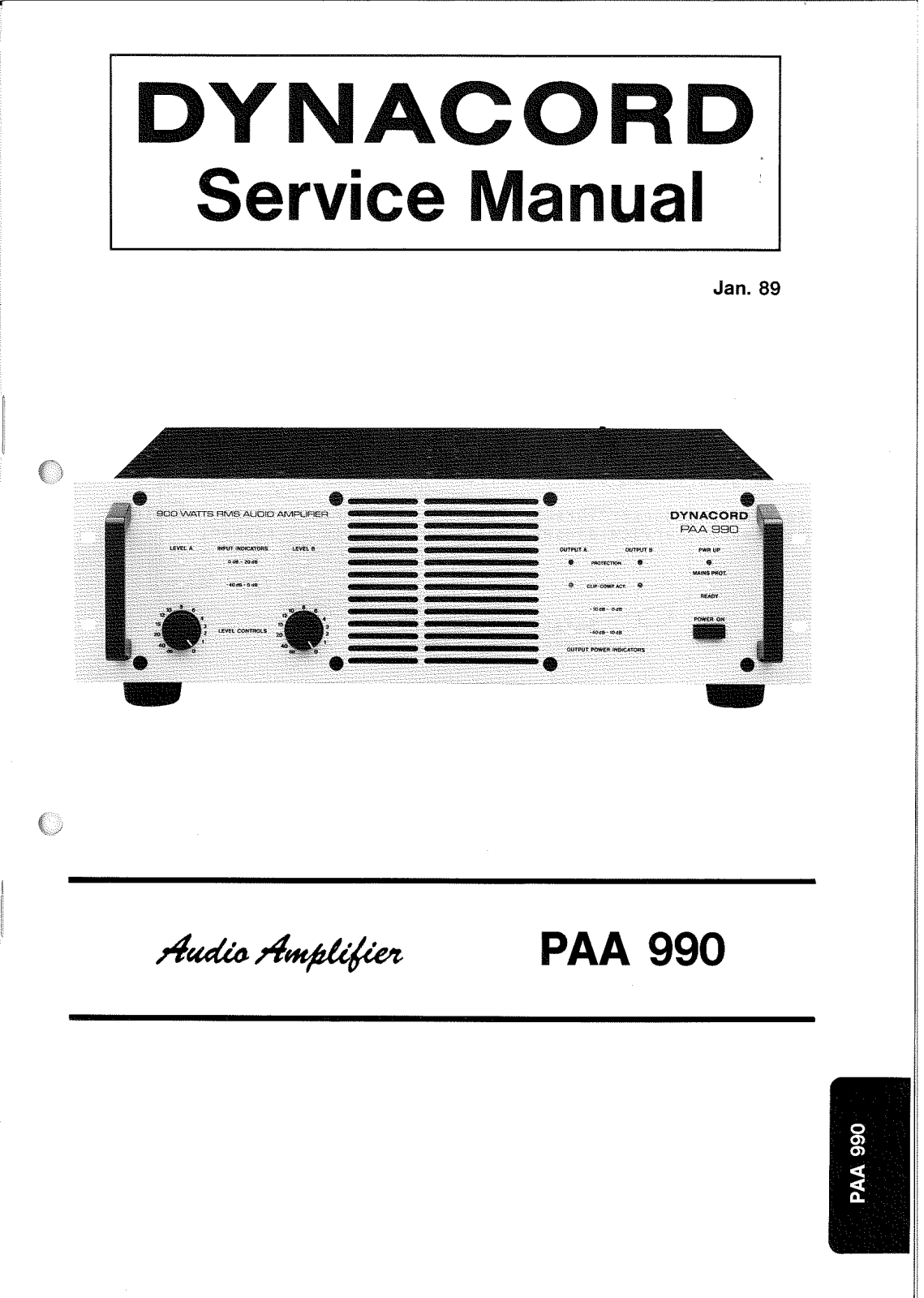 Dynacord PAA 990 SERVICE MANUAL