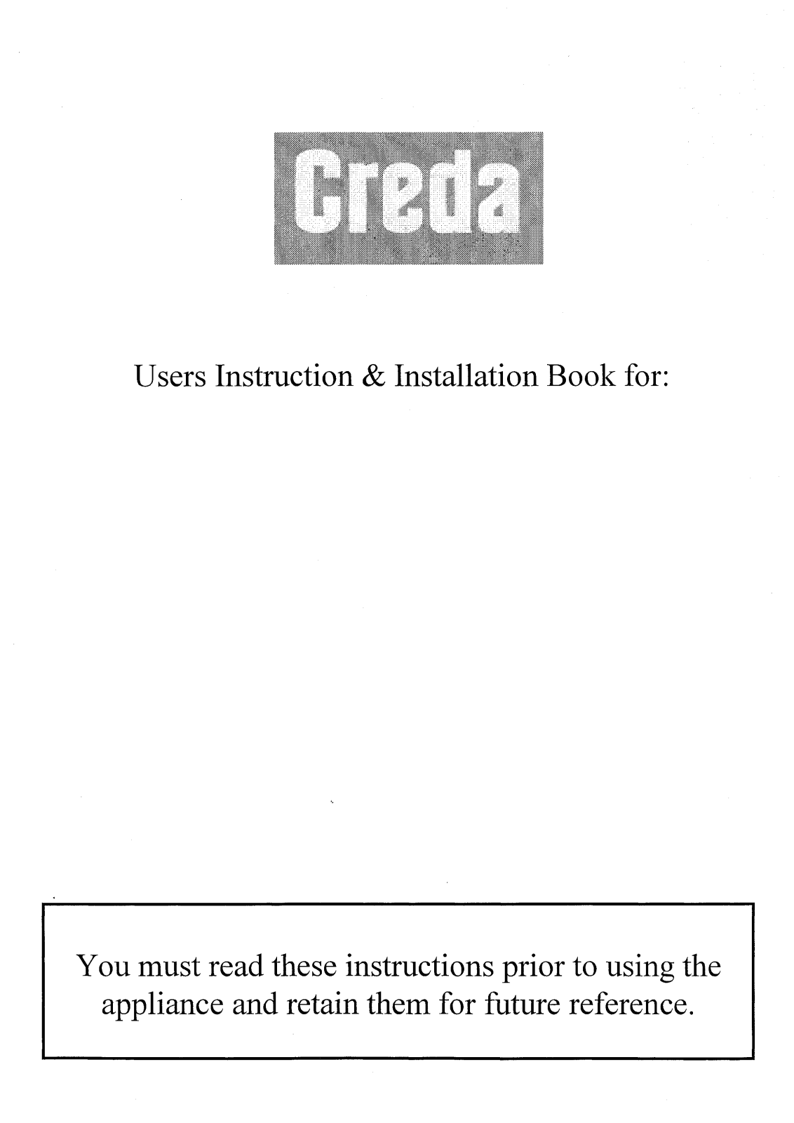 Creda HB42207 User Manual