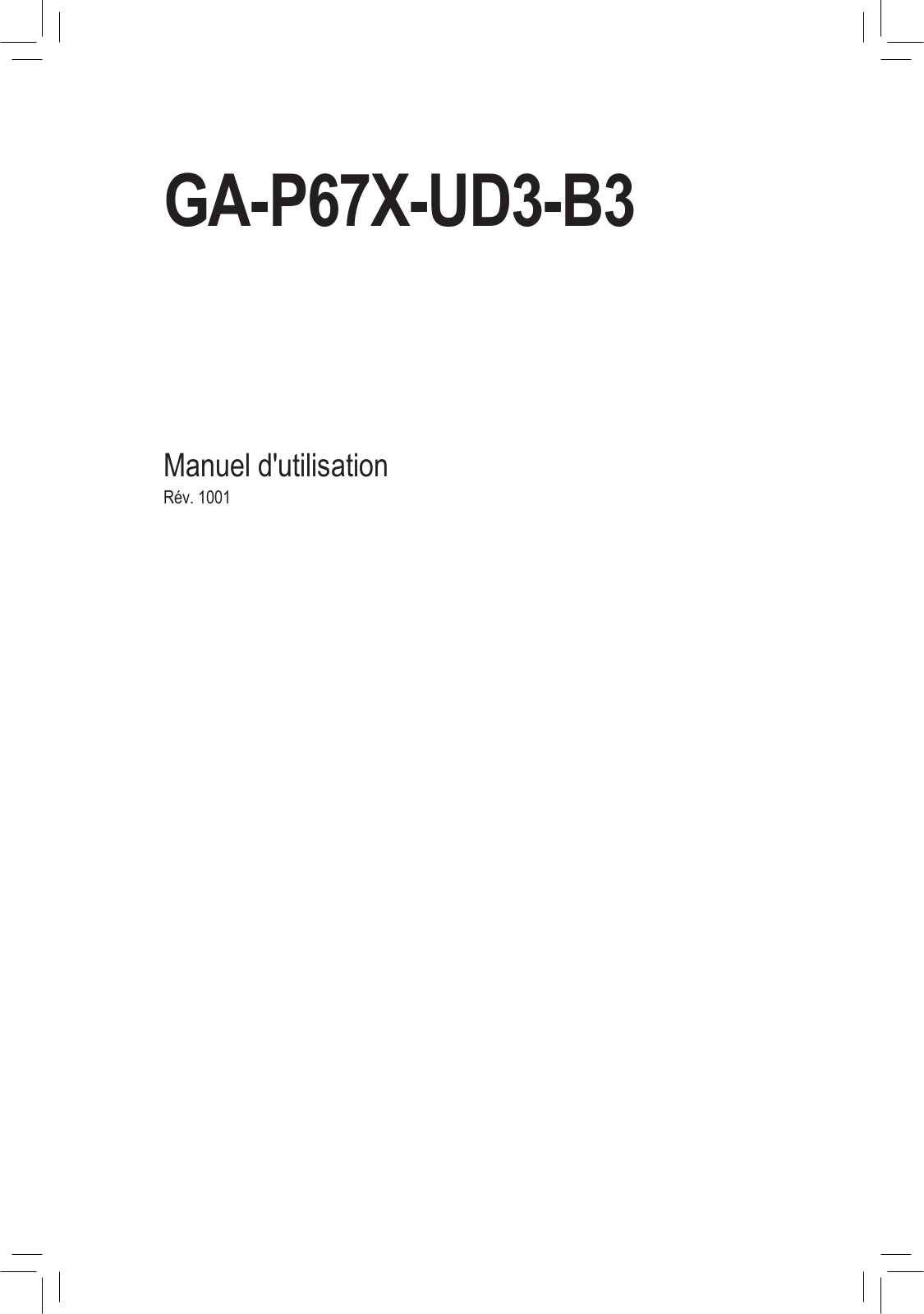 GIGABYTE GA-P67X-UD3-B3 User Manual