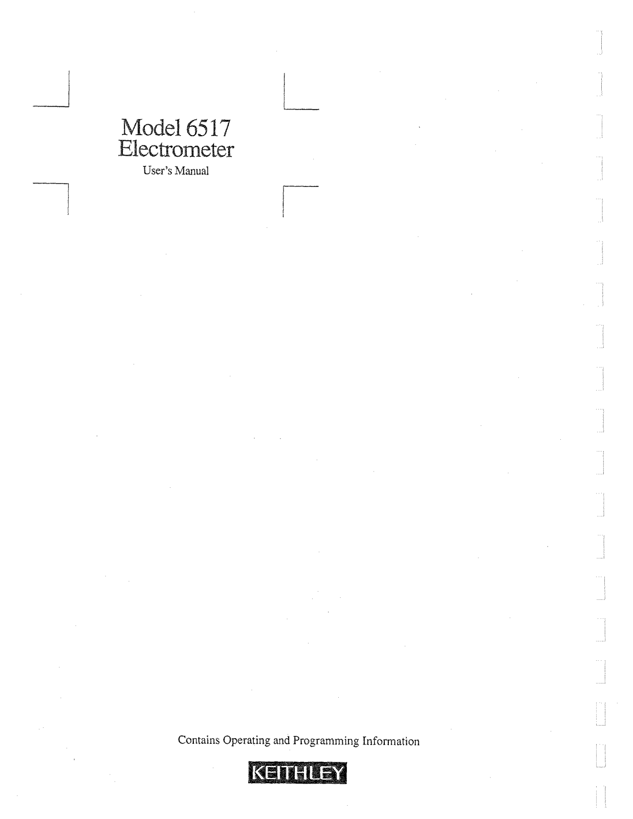 Keithley 6517 User Manual