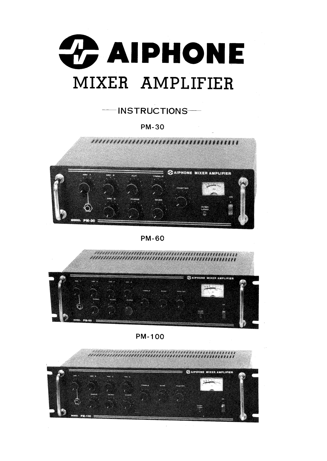 Aiphone PM-60, PM-100 User Manual - ManualMachine.com