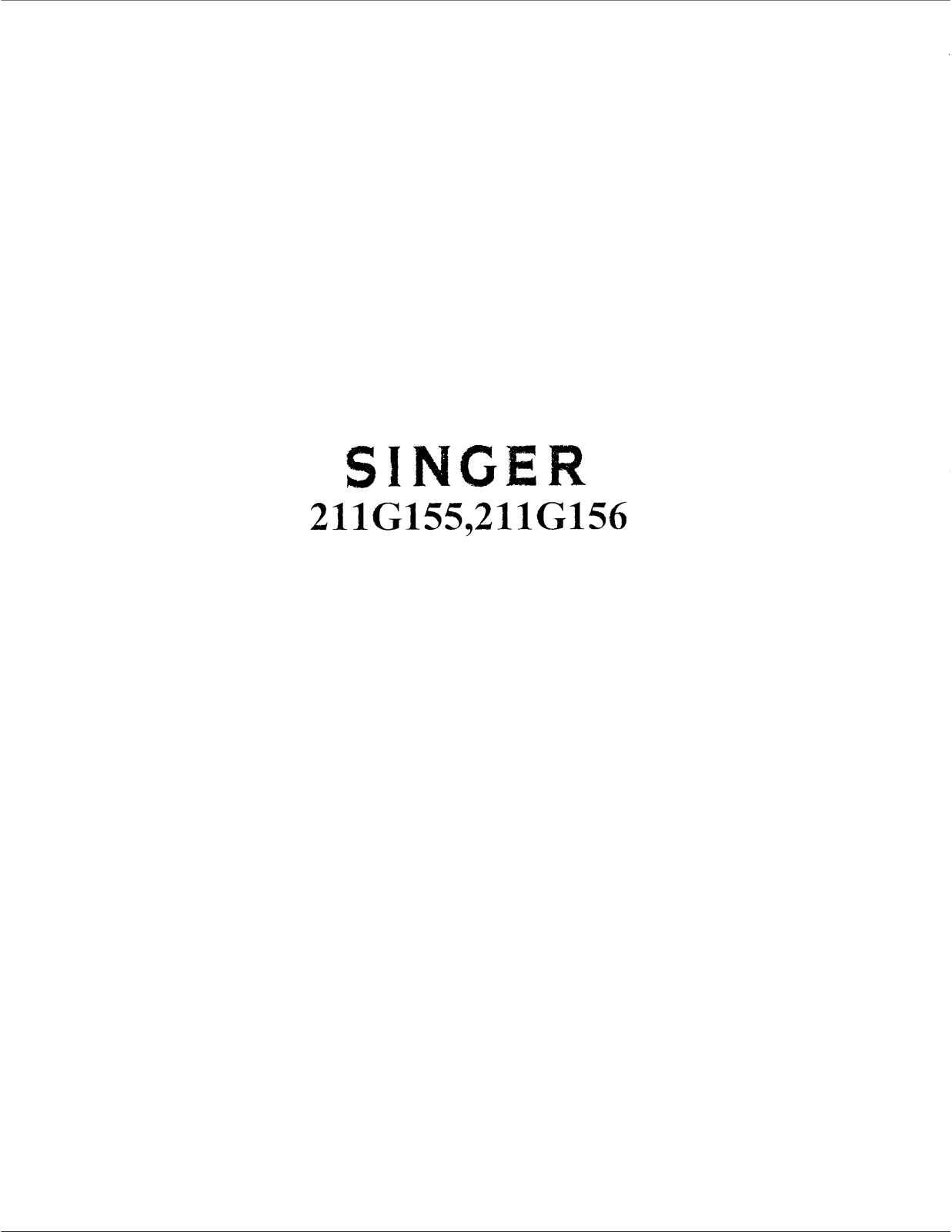 Singer 221G155, 221G156 Service Manual