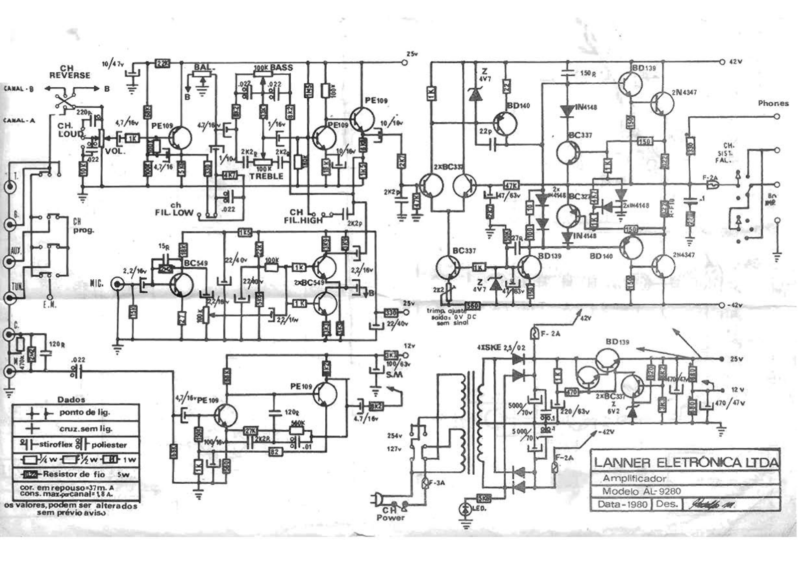 CSR AL 9280 Schematic