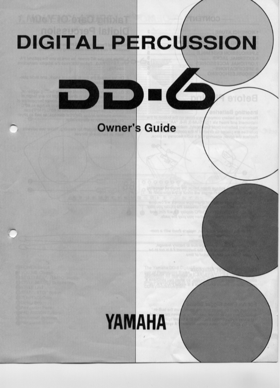 Yamaha DD-6, DD6E User Manual