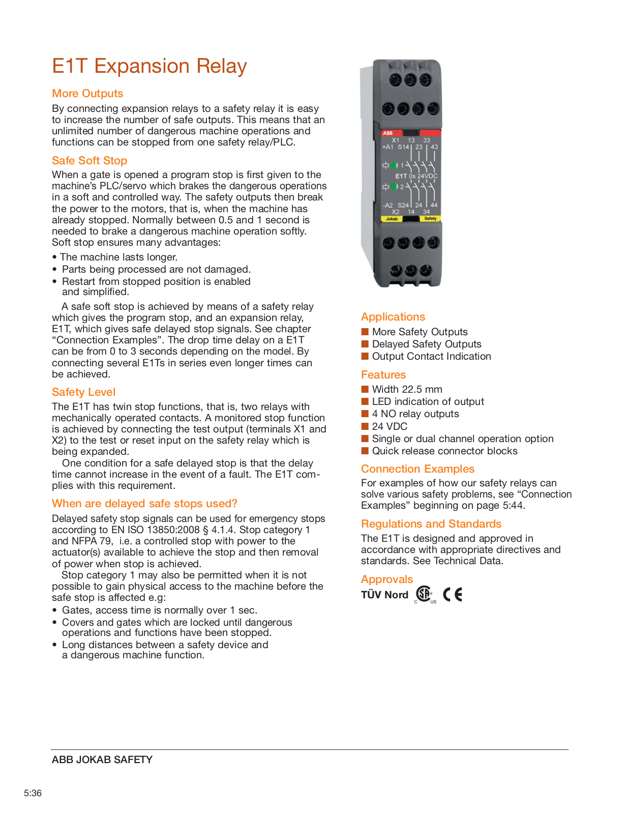 Jokab Safety E1T Data Sheet