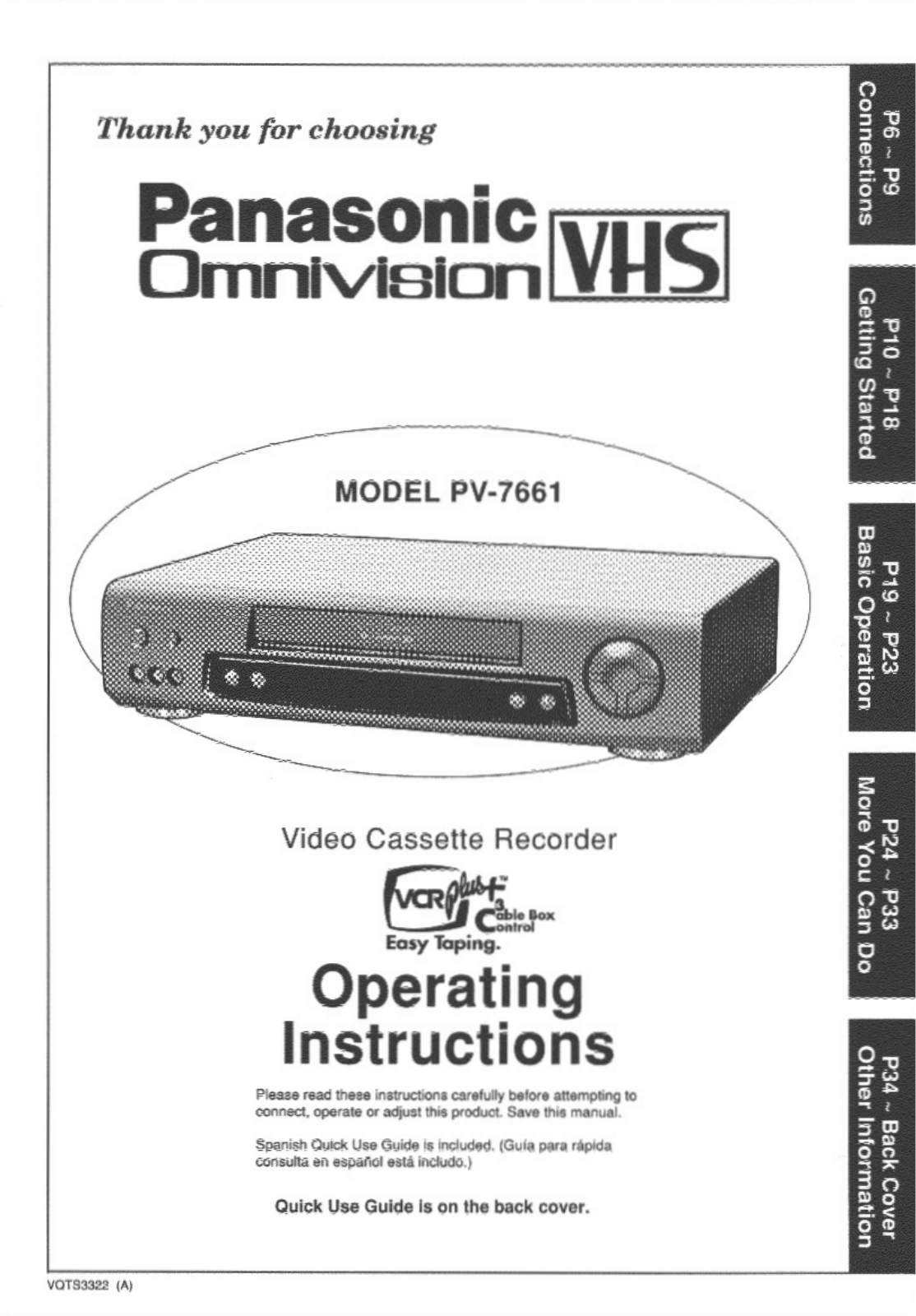 Panasonic PV-7661 User Manual