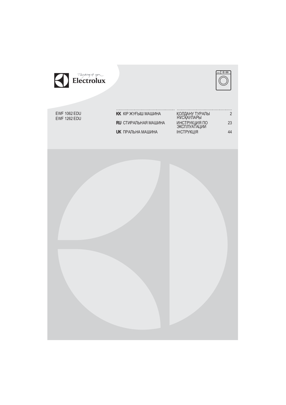 Electrolux EWF1062 User Manual