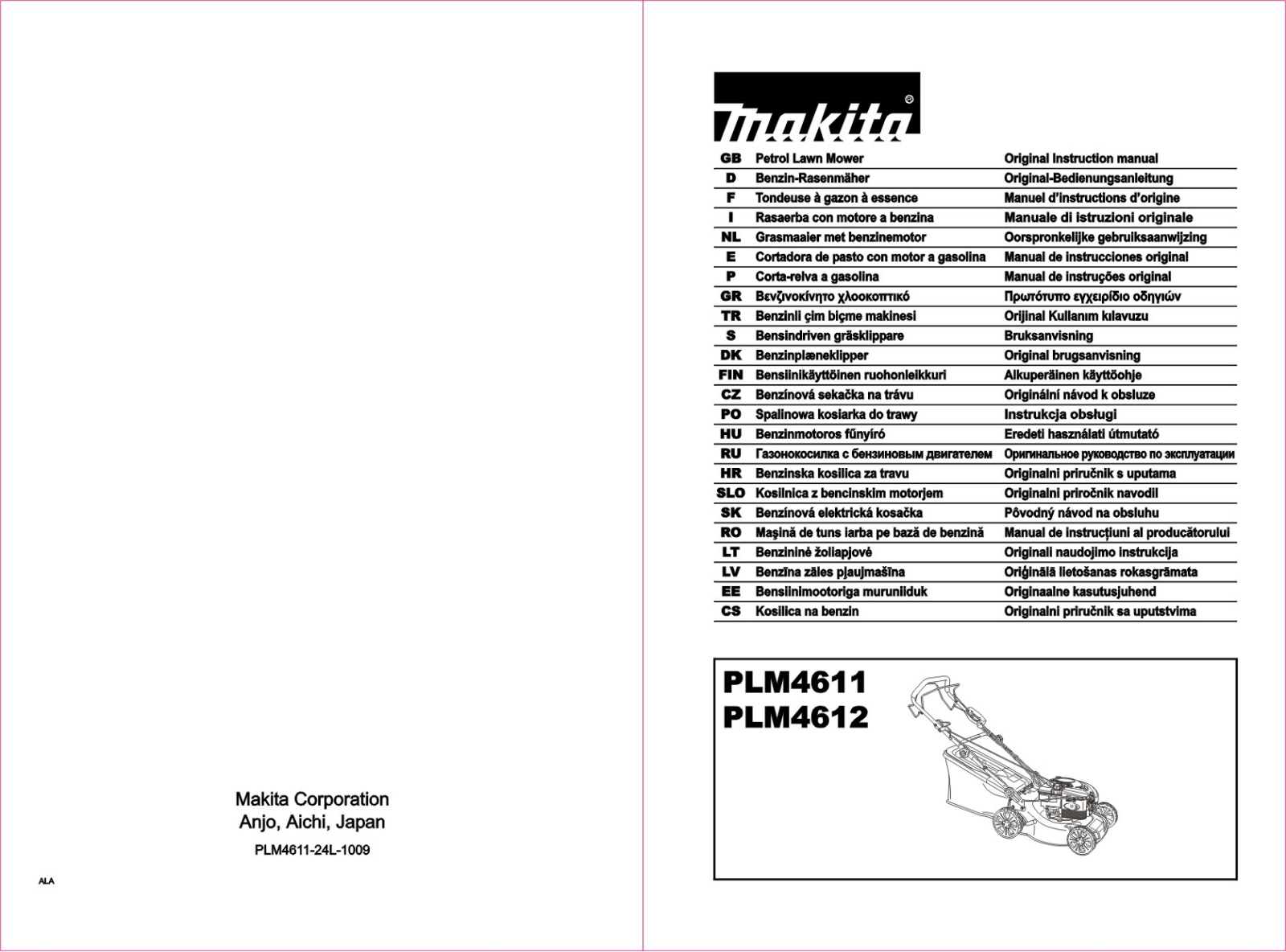 Makita PLM4611, PLM4612 User Manual