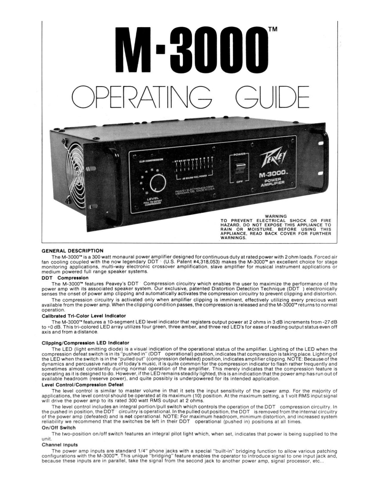 Peavey M-3000 User Manual