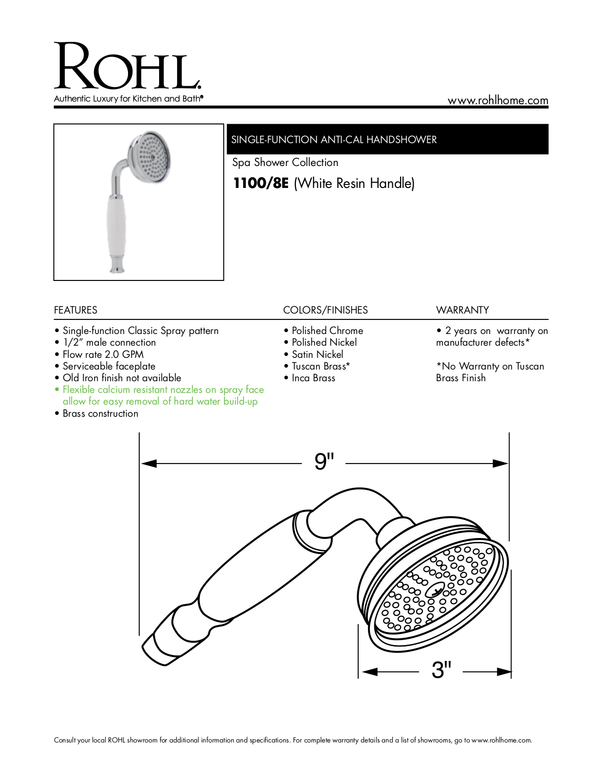 Rohl 11008ETCB User Manual