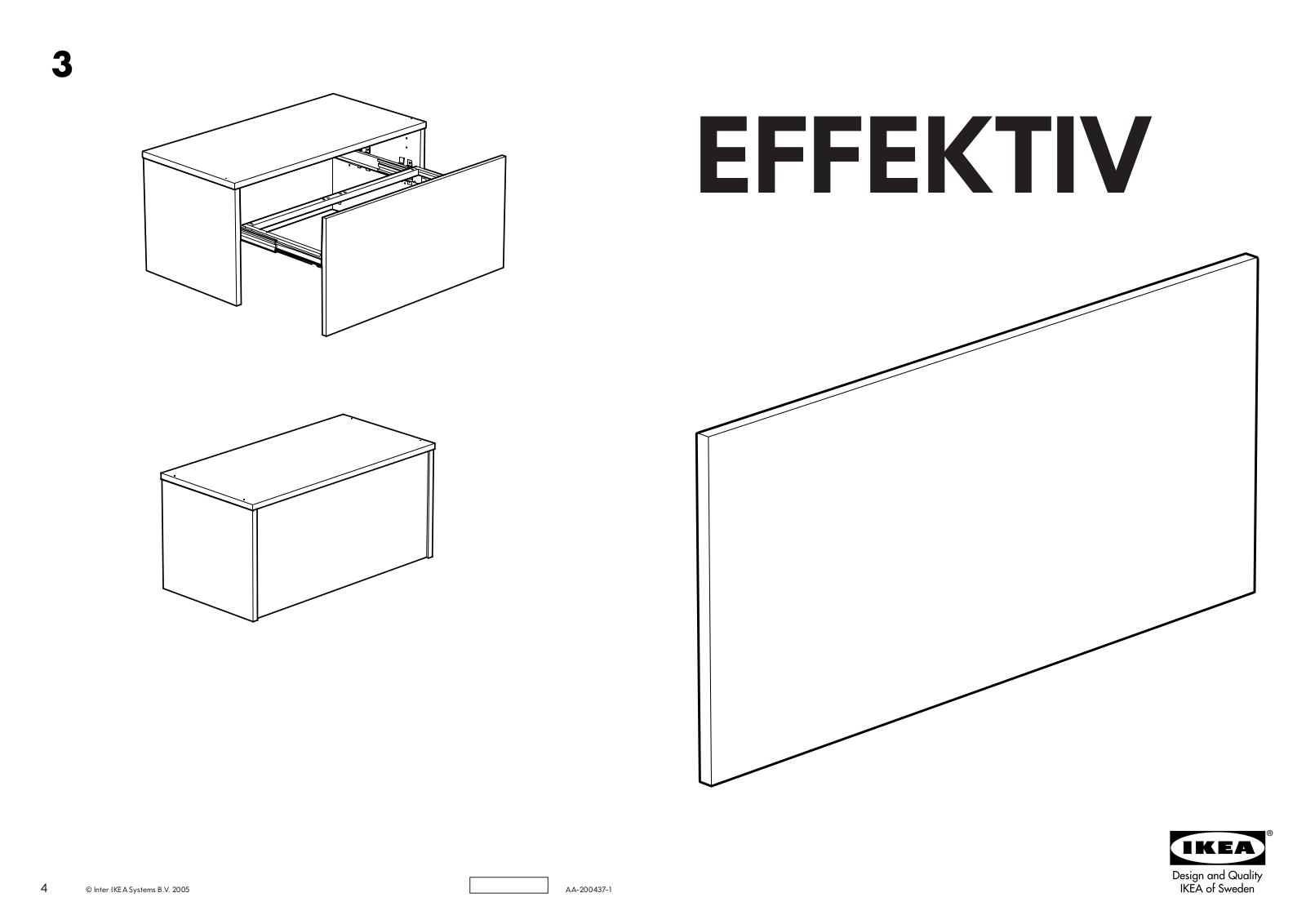 IKEA EFFEKTIV FILE FRAME FRONT 33 1-2 Assembly Instruction