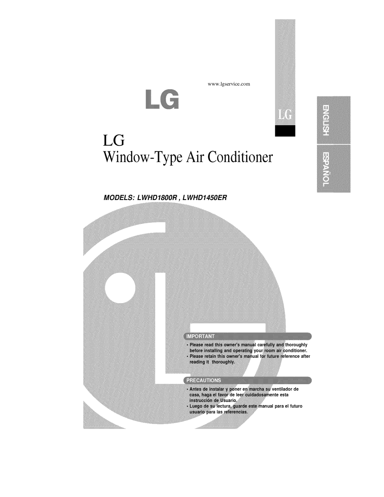 LG LWHD1800R, LWHD1450ER Owner’s Manual