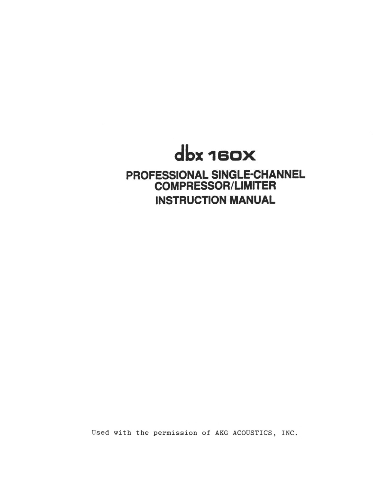 DBX 160x User Manual