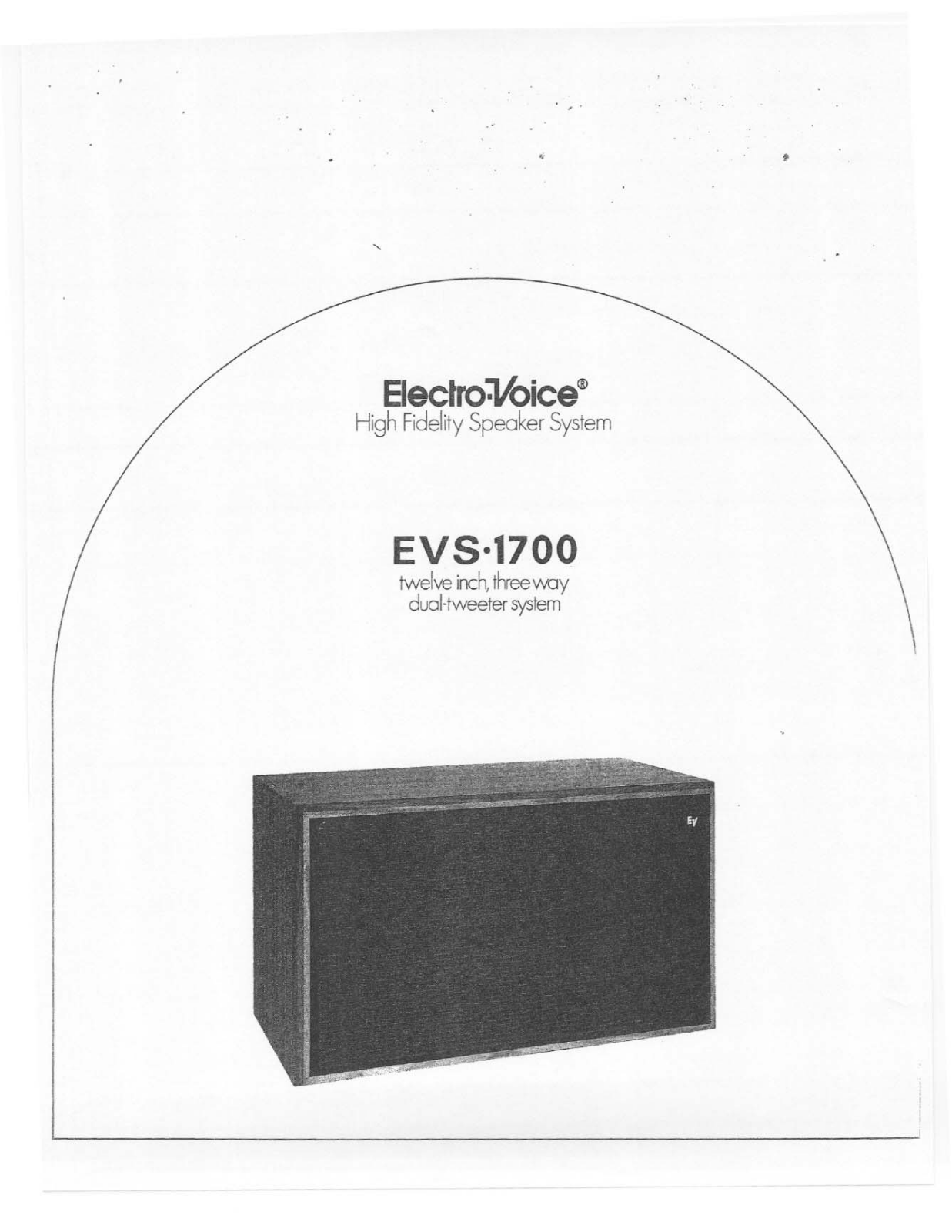 Electro-voice EVS-1700 DATASHEET