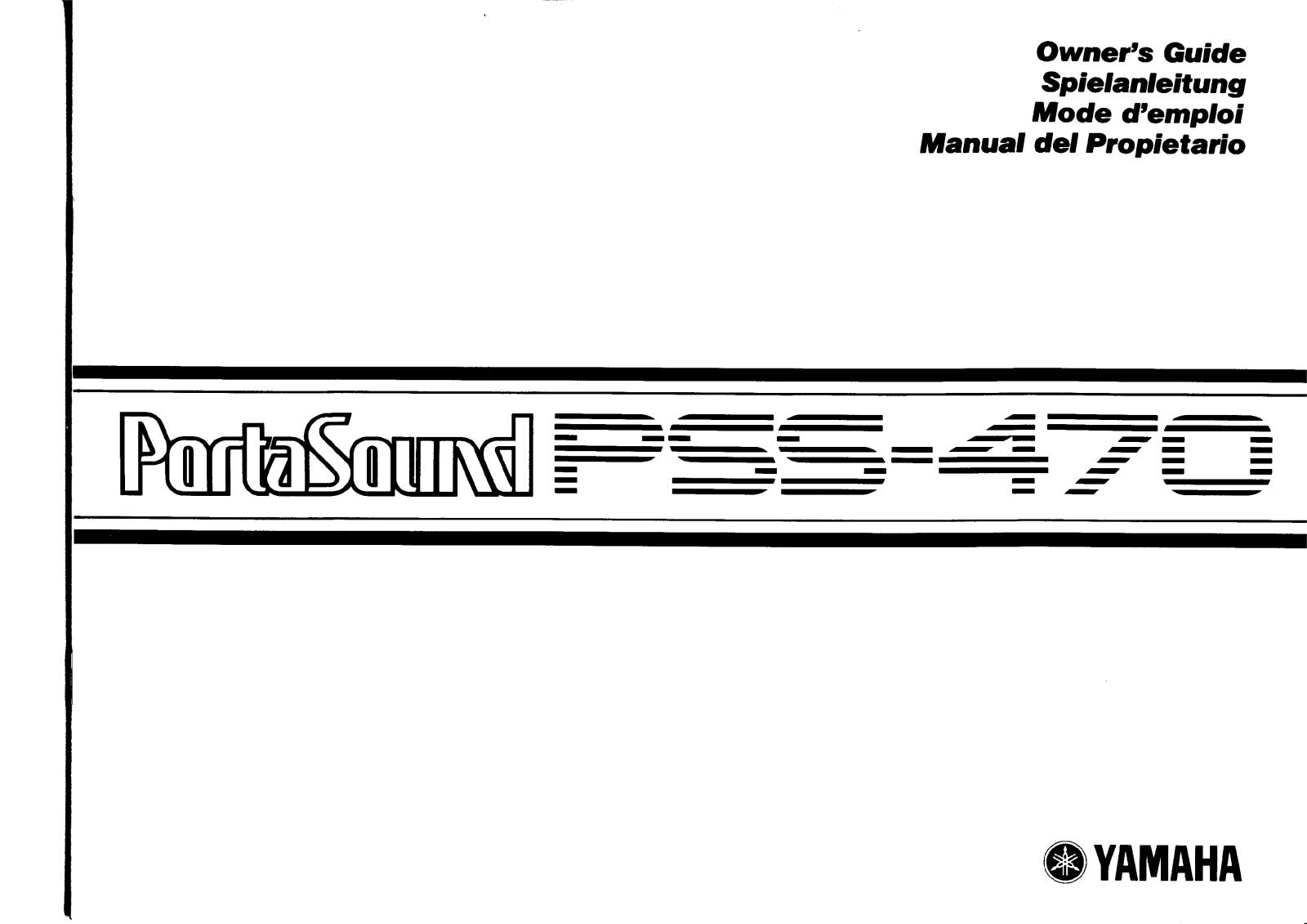 Yamaha PSS470, PSS470E User Manual