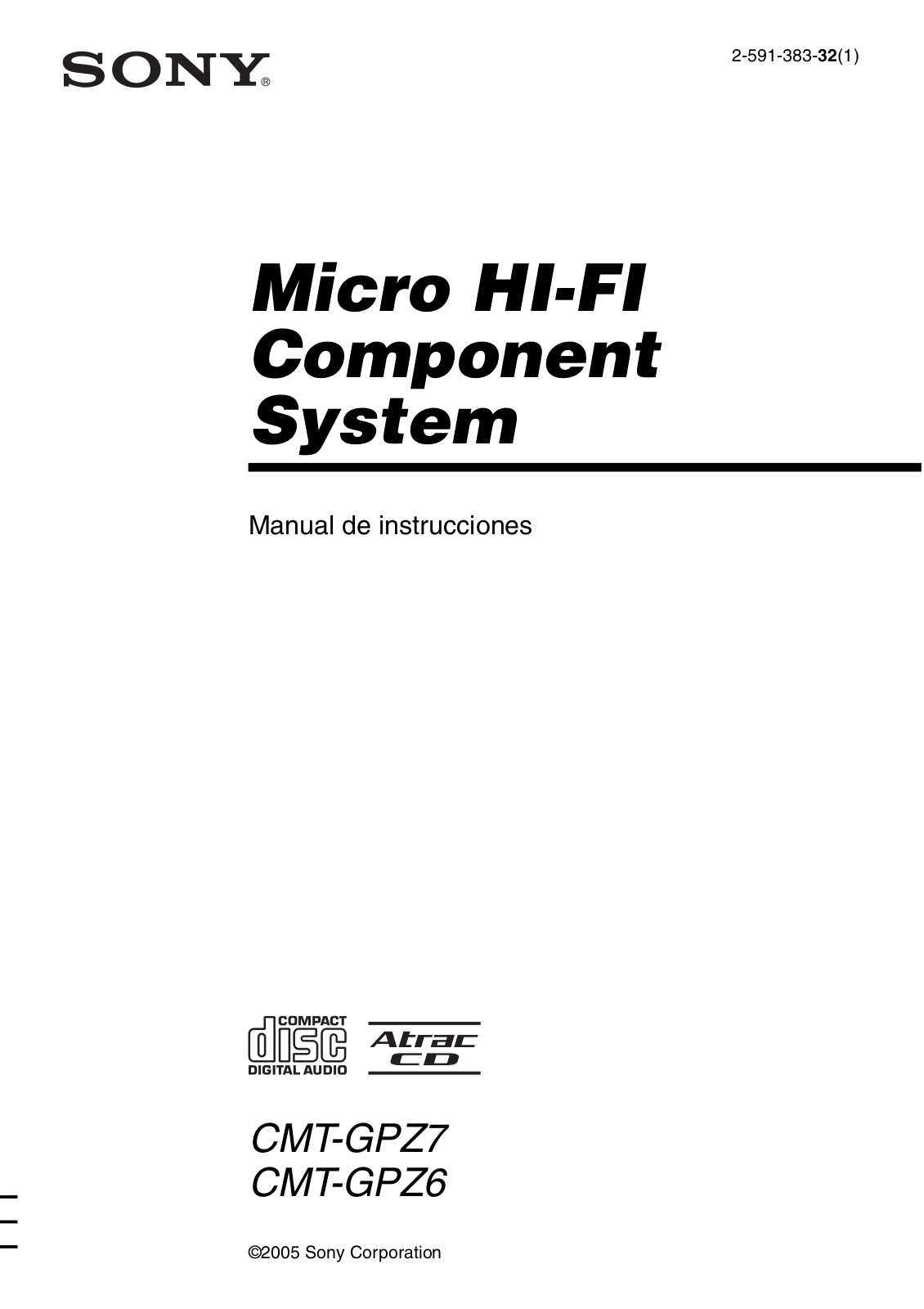 Sony CMT-GPZ7, CMT-GPZ6 User Manual