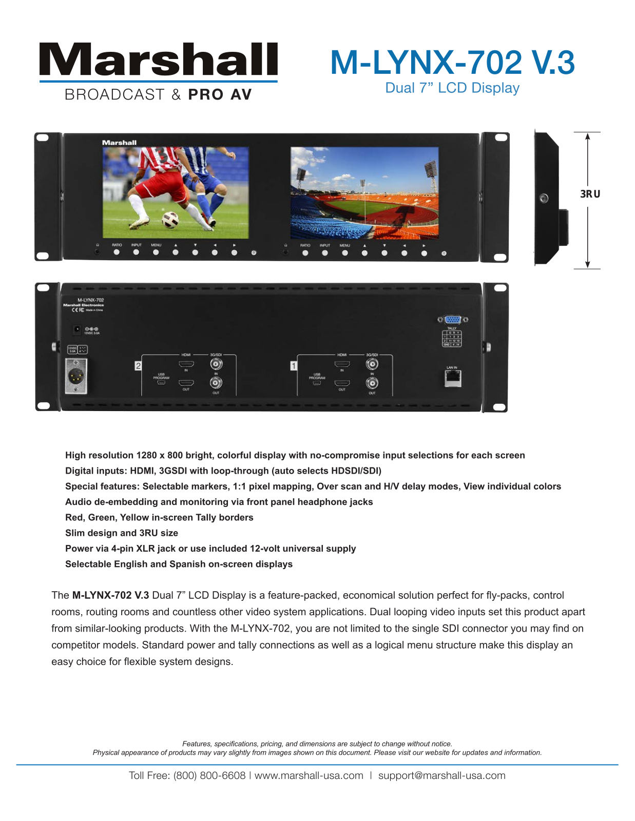 Marshall Electronics M-LYNX-702-V3 User Manual