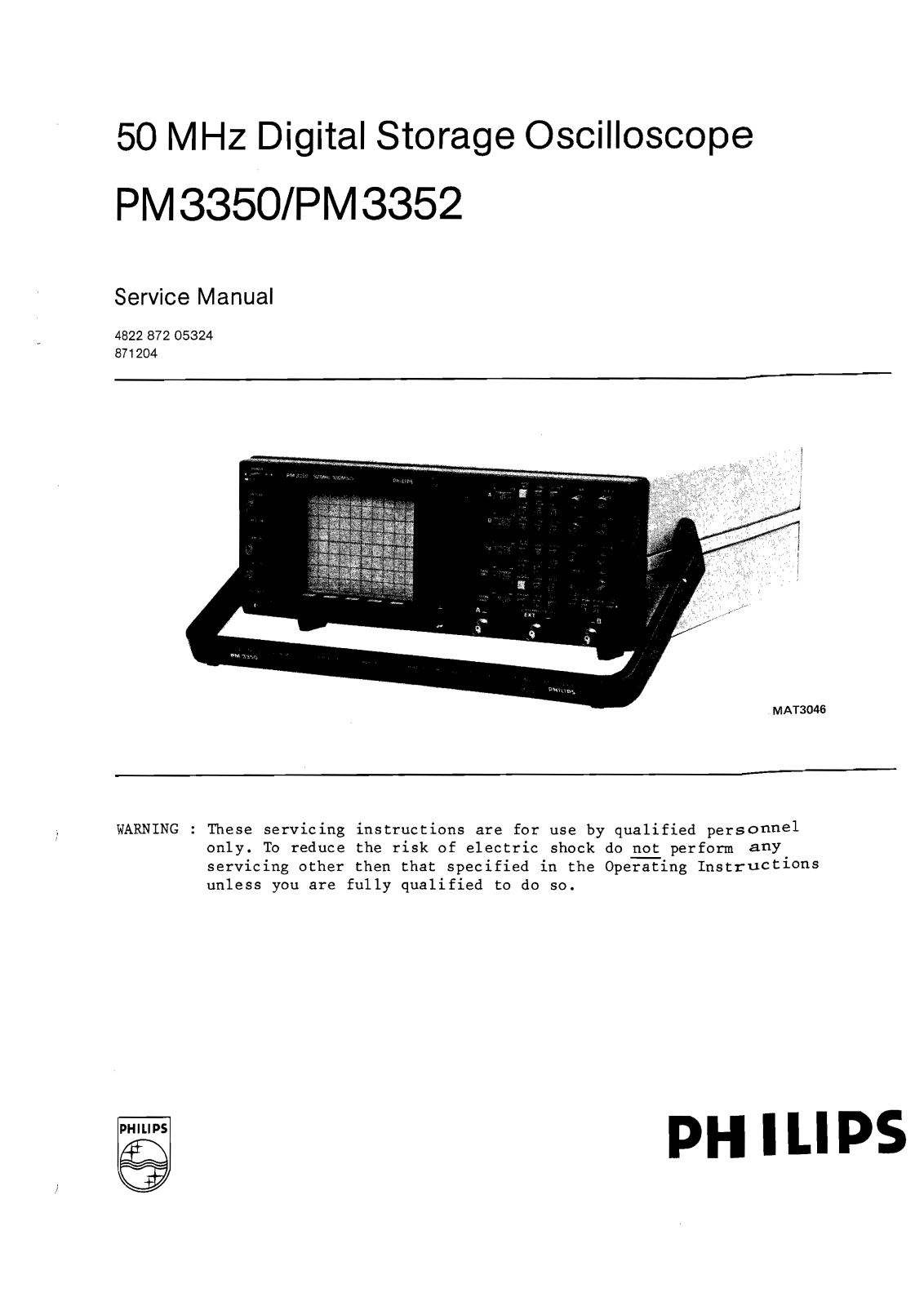 Philips PM-3350 Service Manual