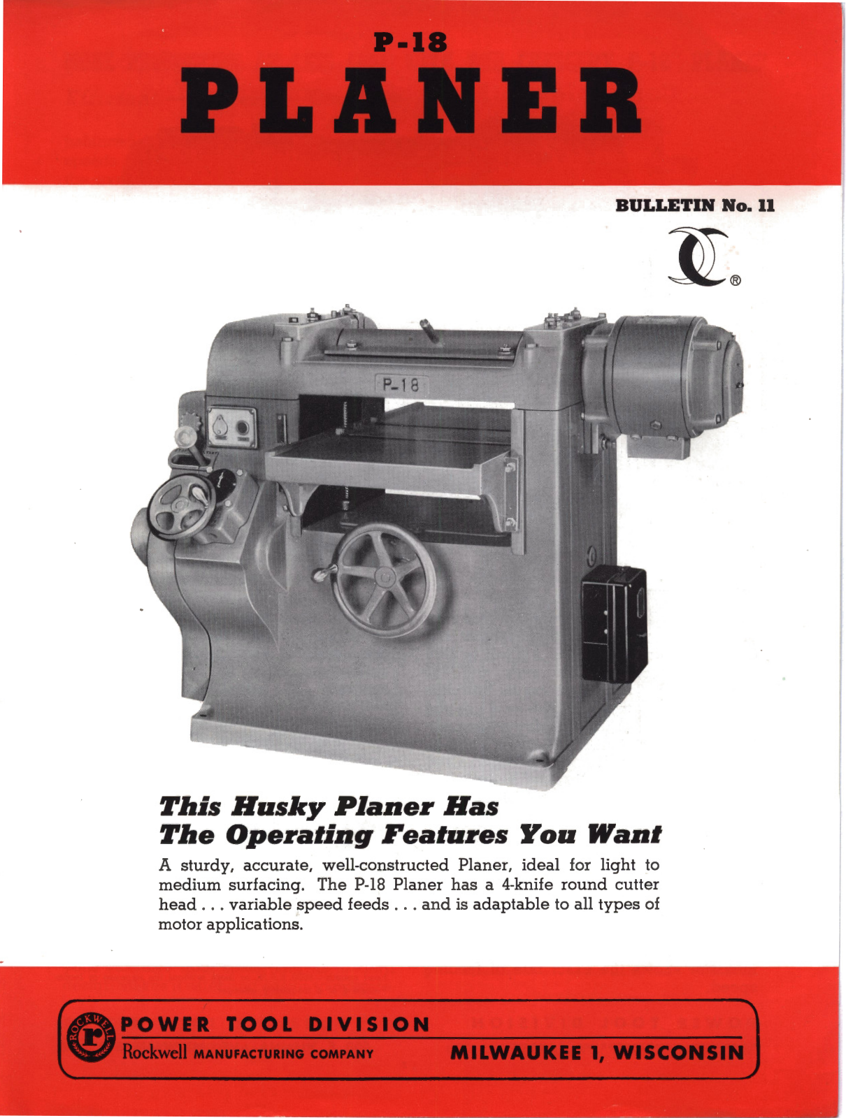 Crescent Machine Crescent P-18 Planer Planers - ManualMachine.com