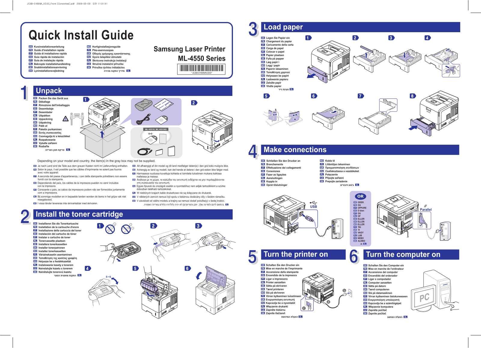 Samsung ML-4550 Quick Installation Guide