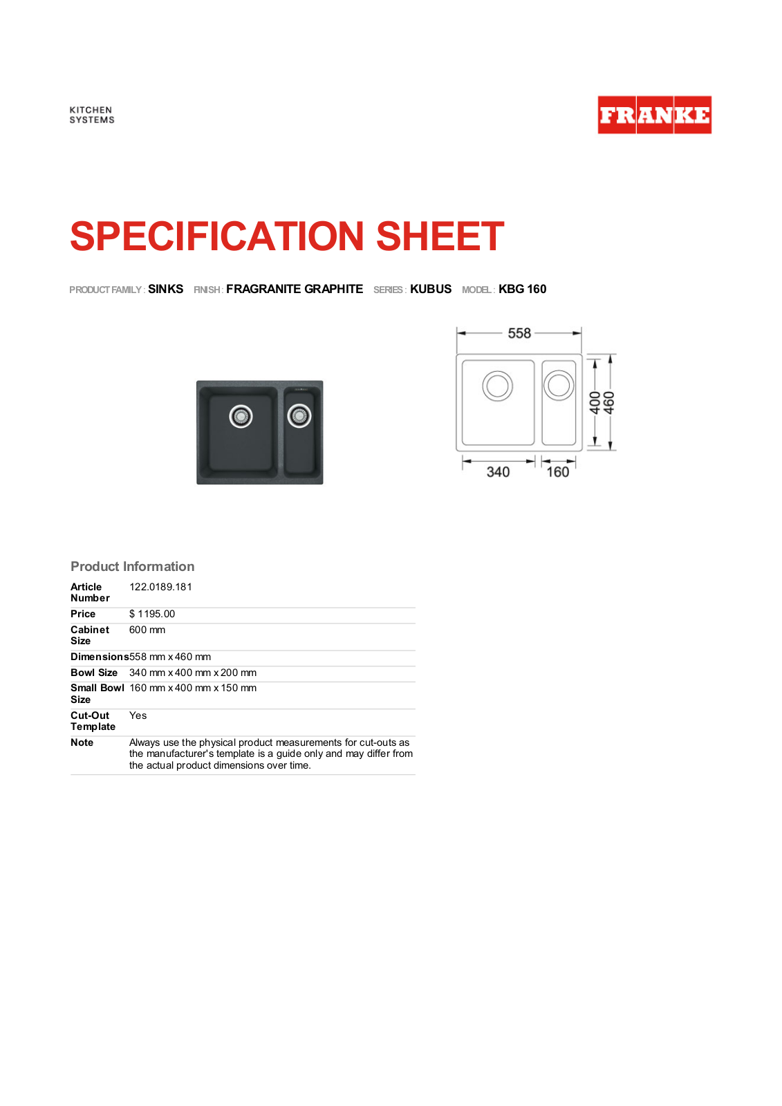 Franke Foodservice KBG 160 User Manual