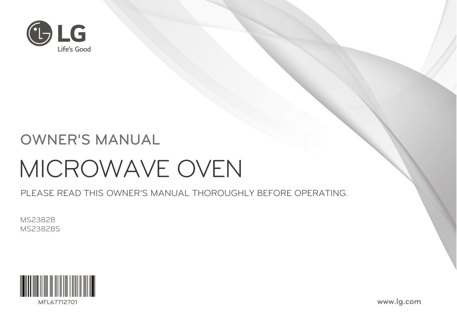 LG MS2382BS User manual