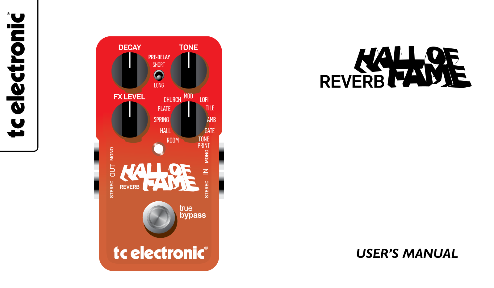 TC Electronic Hall of Fame Reverb User Manual