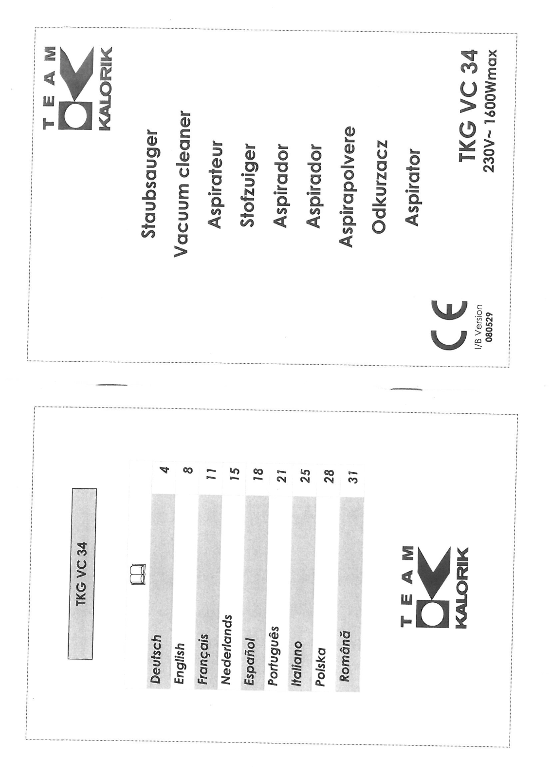 Kalorik TKG VC 34 User Manual