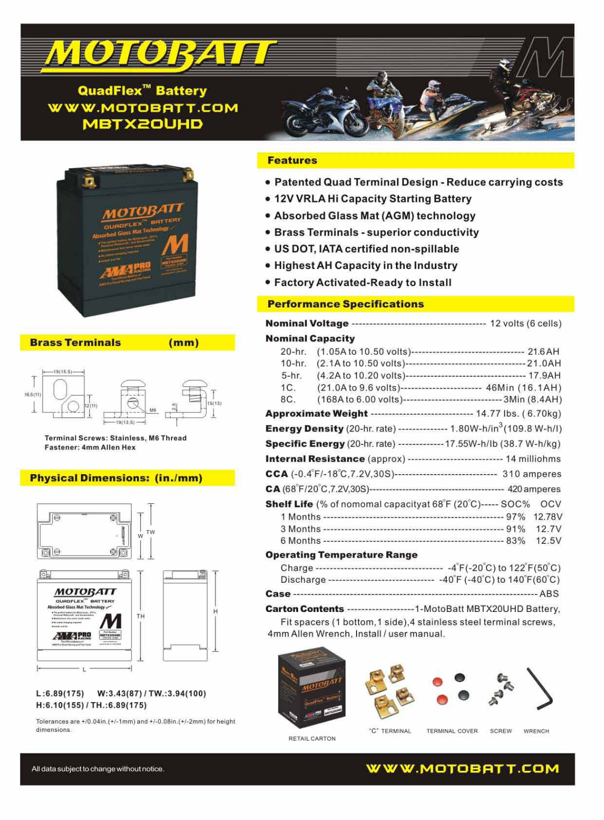 Motobatt MBTX20UHD Service Manual