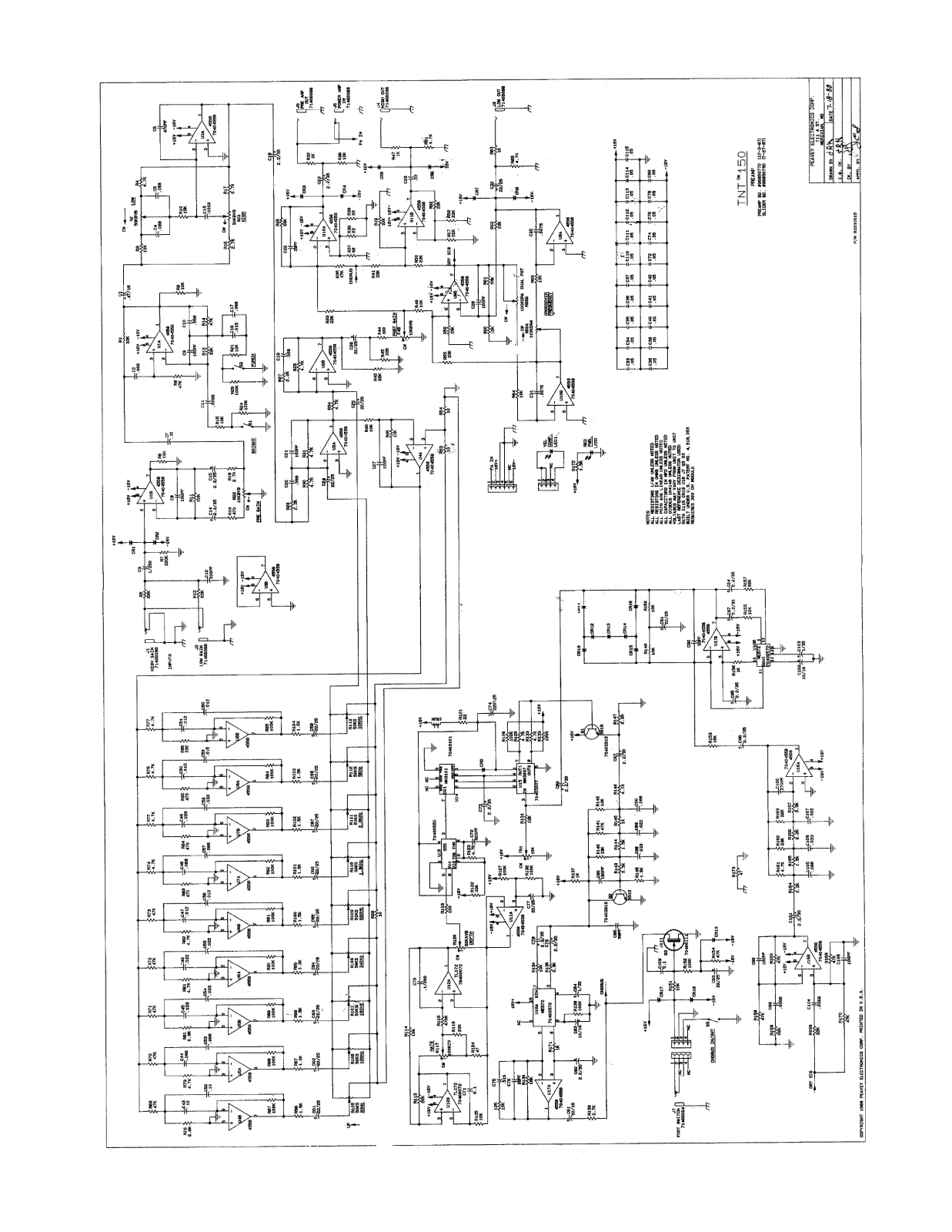 Peavey TNT 150 Schematic