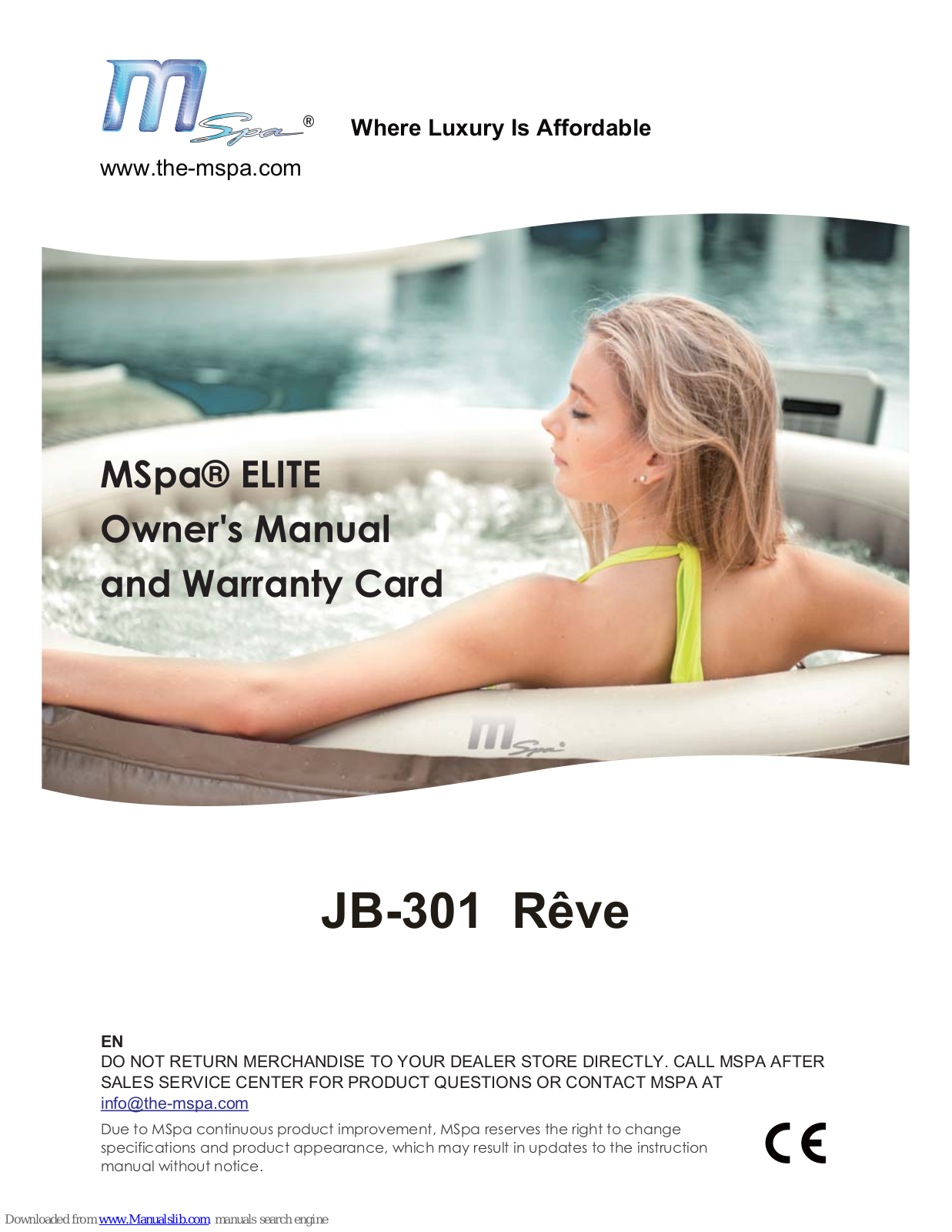 mspa JB-301 Owner's Manual