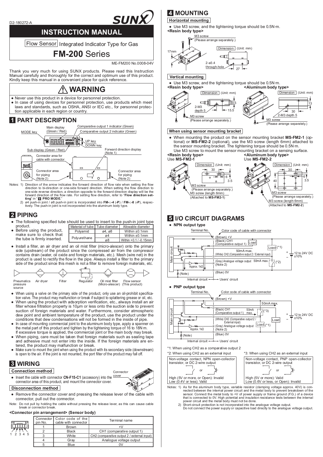 Panasonic FM-213-4 Installation  Manual