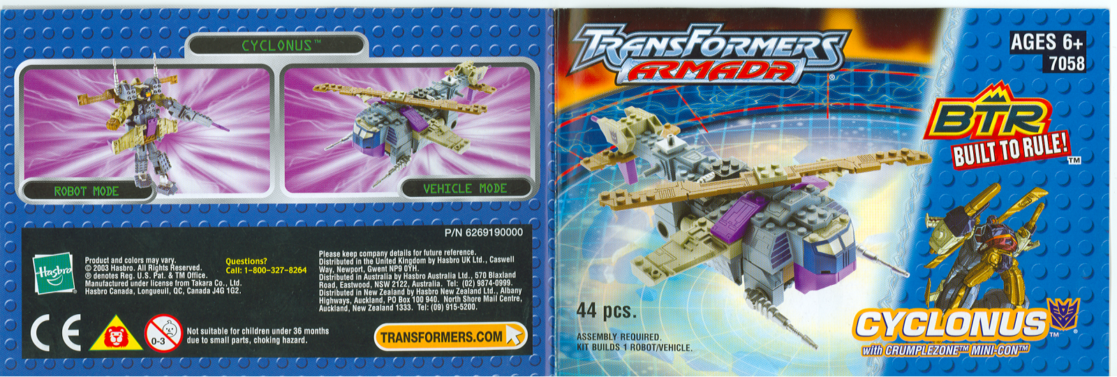 HASBRO Built to Rule Transformers Armada Cyclonus User Manual