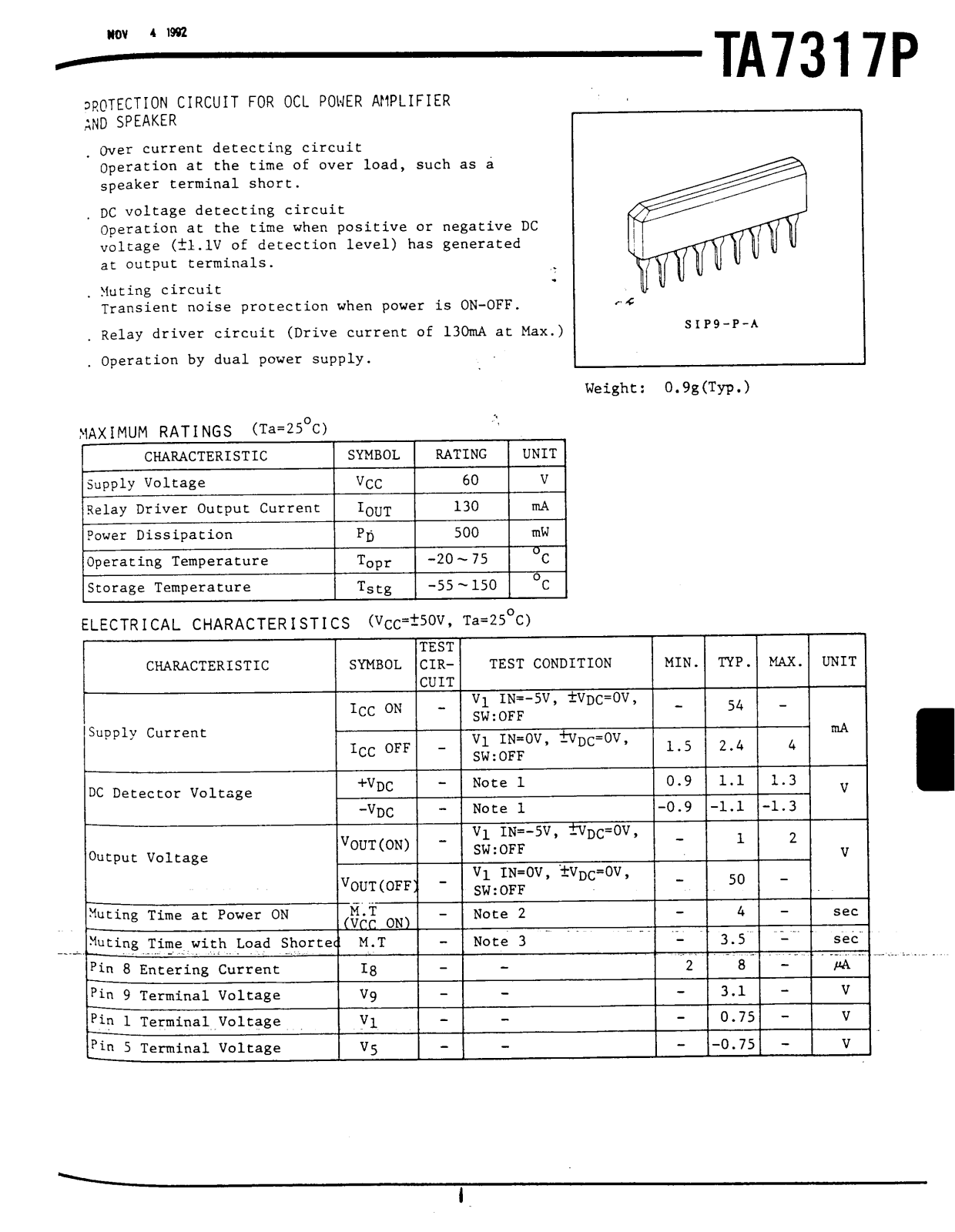 Toshiba TA7317P Service Manual