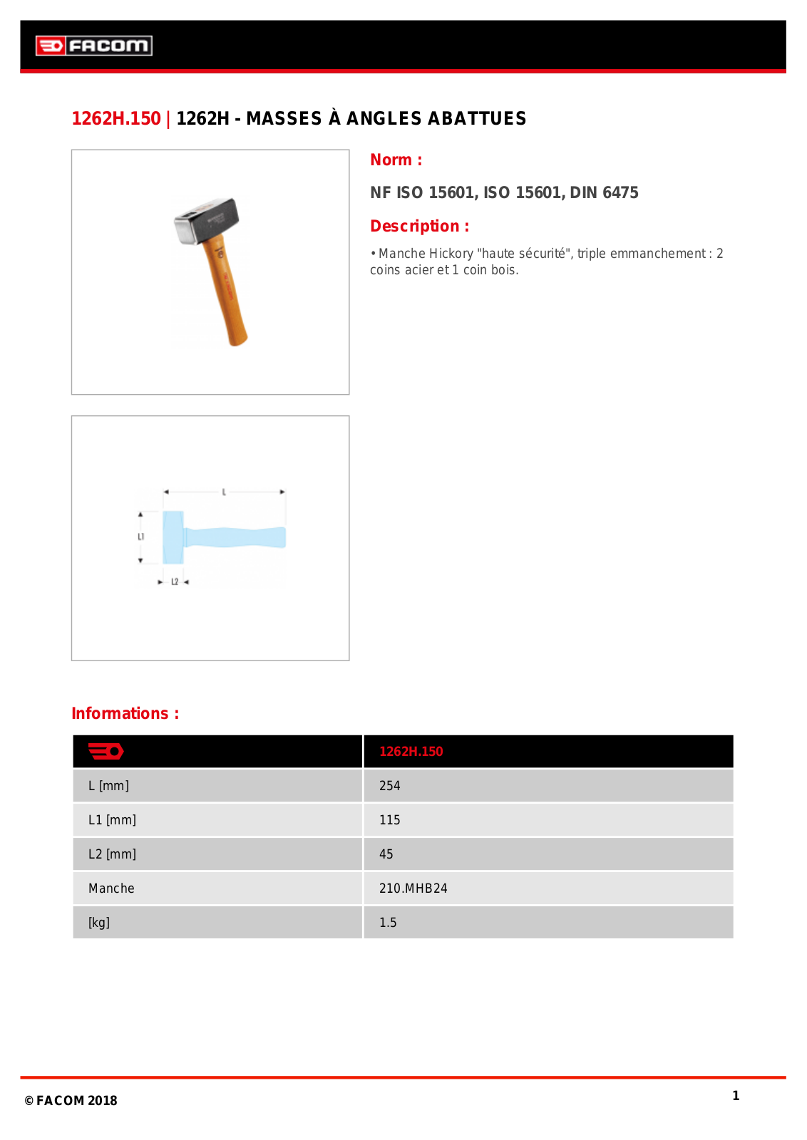 Facom 1262H.150 Specification - ManualMachine.com
